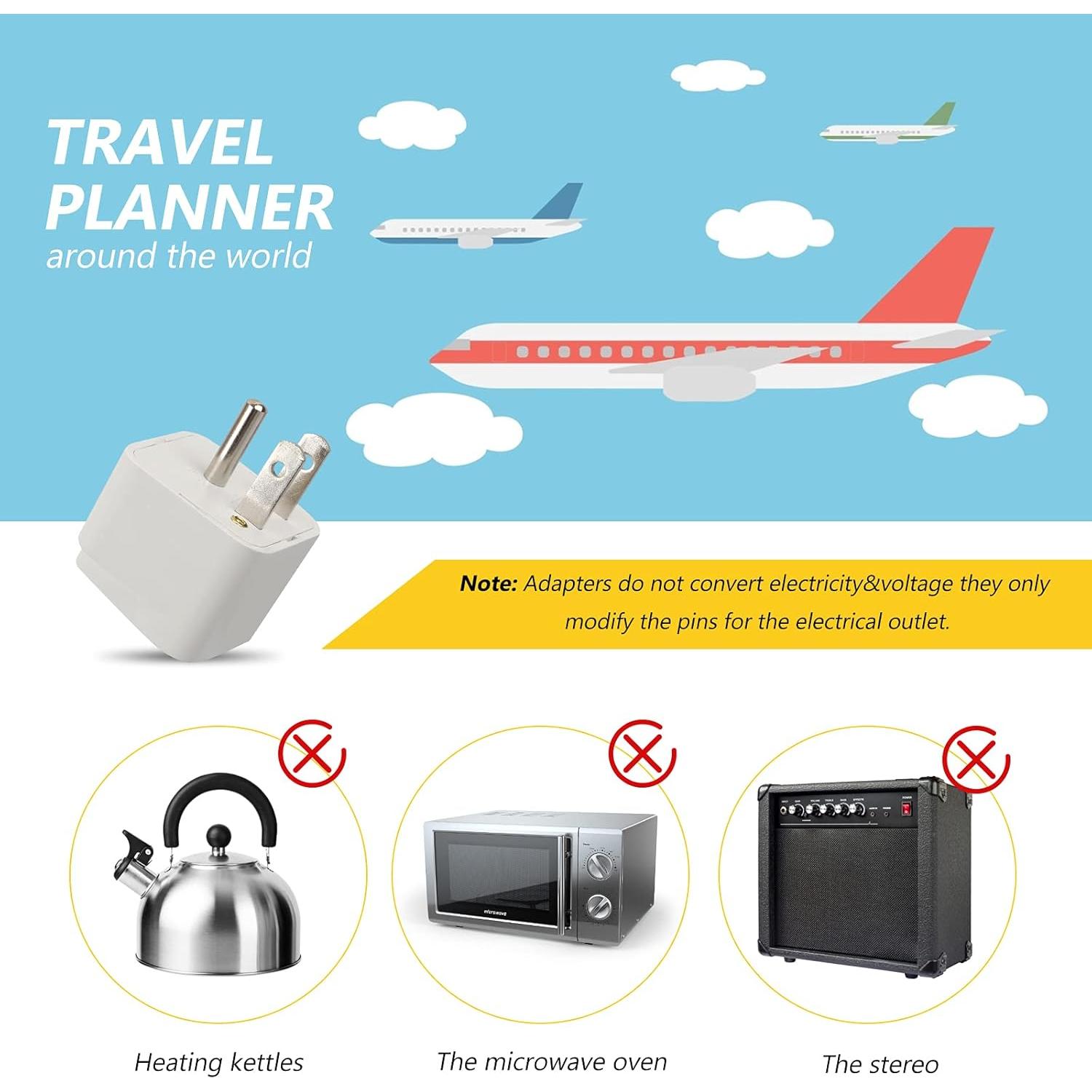 Adaptador Universal de Enchufe Romeda 4 Paquetes Blanco