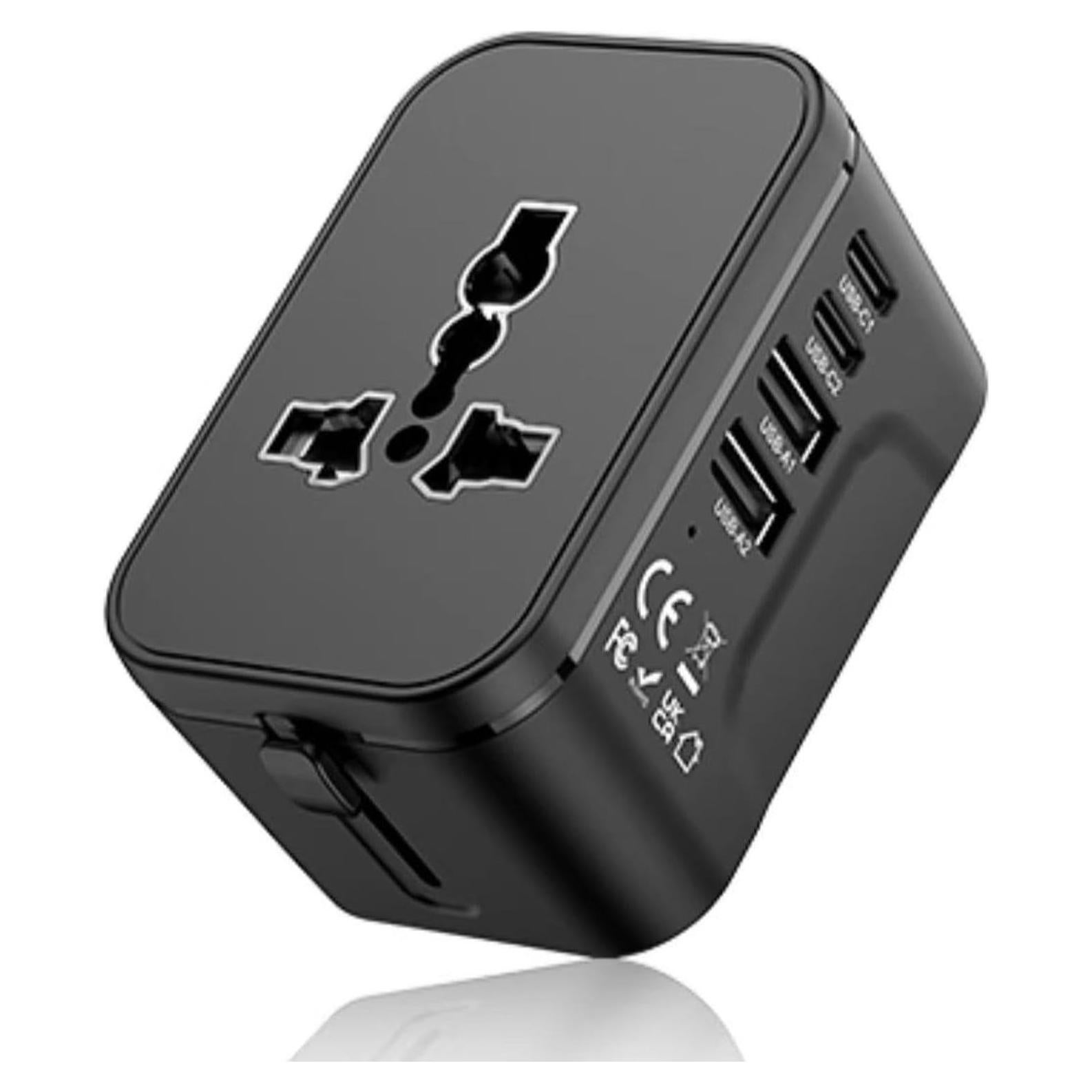 Adaptador de Viaje Universal AKWOR con 2 USB-C y 2 USB-A