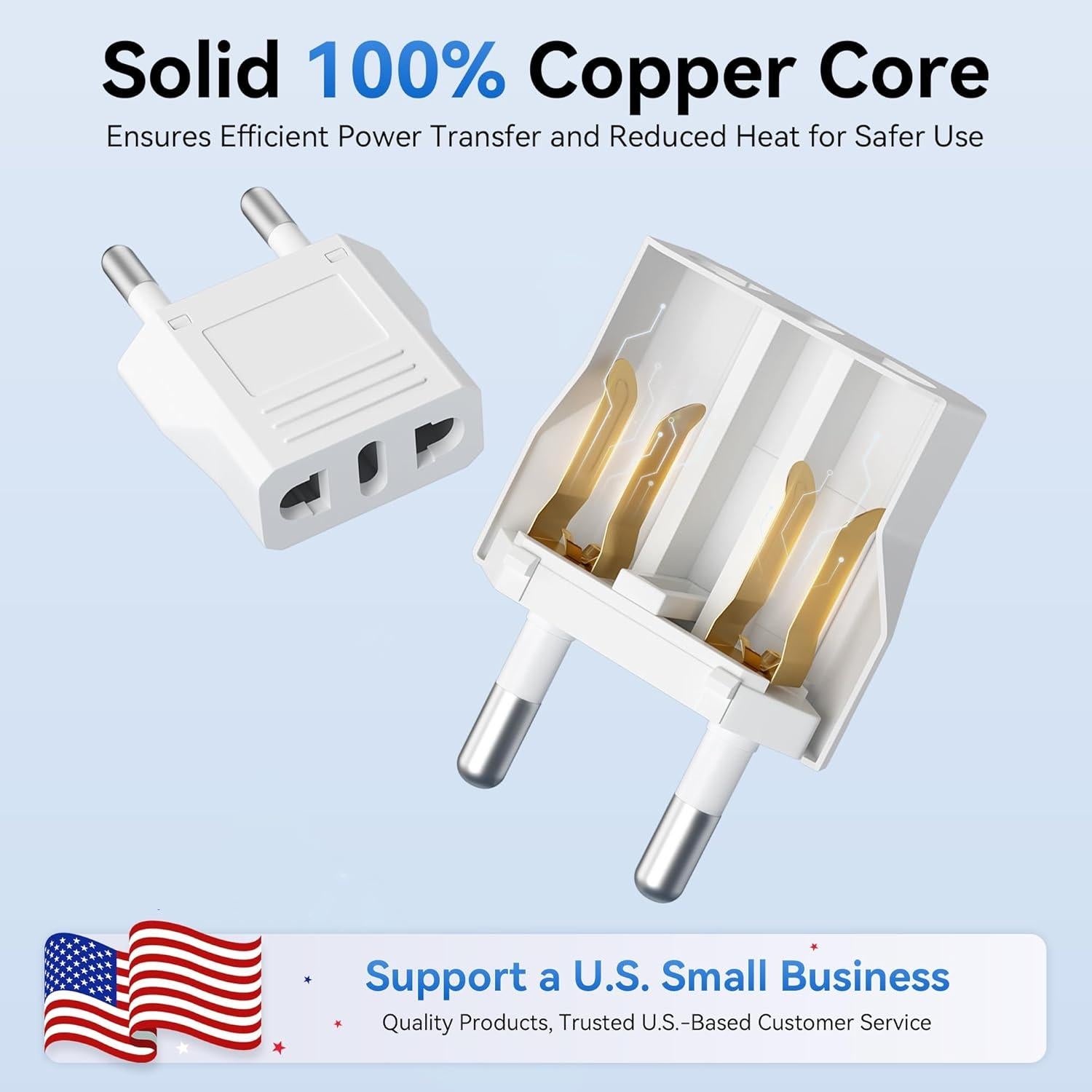 Adaptador de Enchufe Tipo C Unidapt 4 Pack - Viaje a Europa