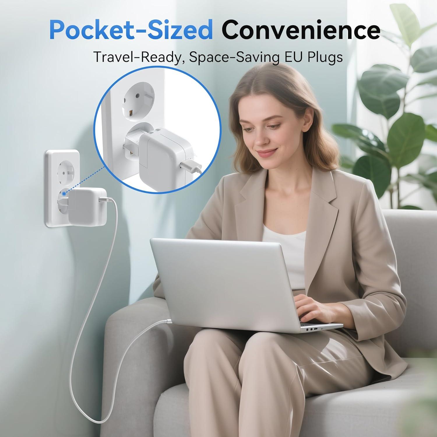 Adaptador de Enchufe Tipo C Unidapt 4 Pack - Viaje a Europa