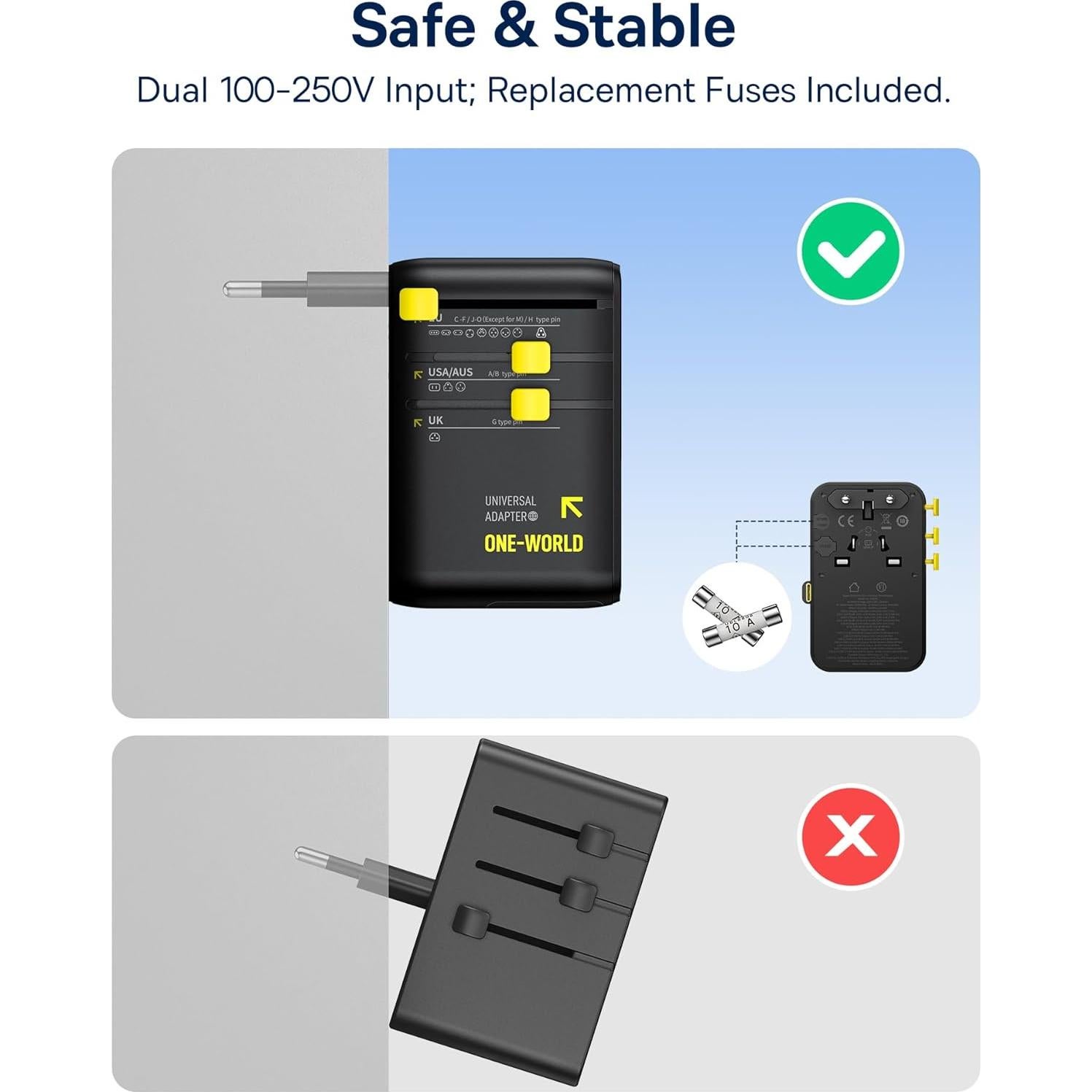 Adaptador de Viaje Universal Baseus Enercore CG11 70W 6-en-1
