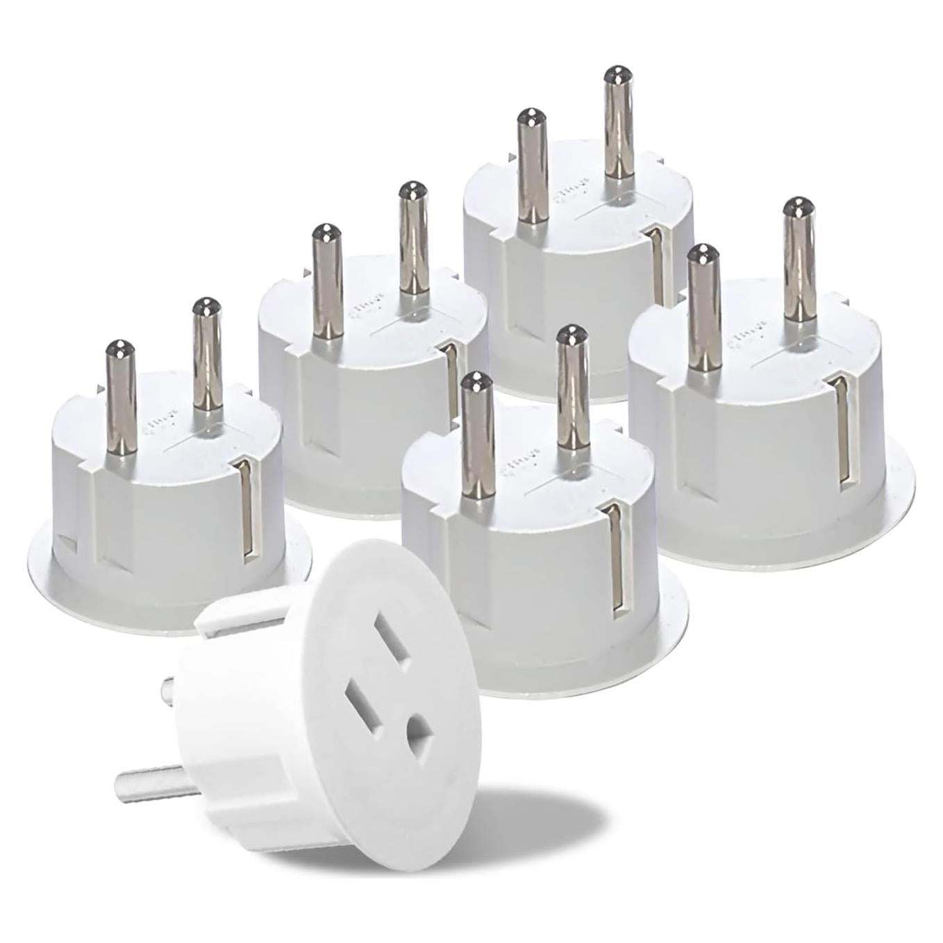 Adaptador de Enchufe Americano a Europeo OREI - Paquete de 6