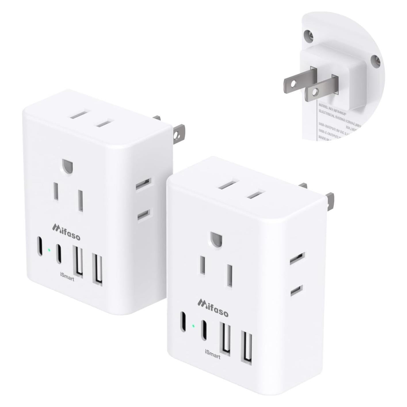 Adaptador de Enchufe Mifaso Tipo A a Japón con 4 Salidas y 4 USB