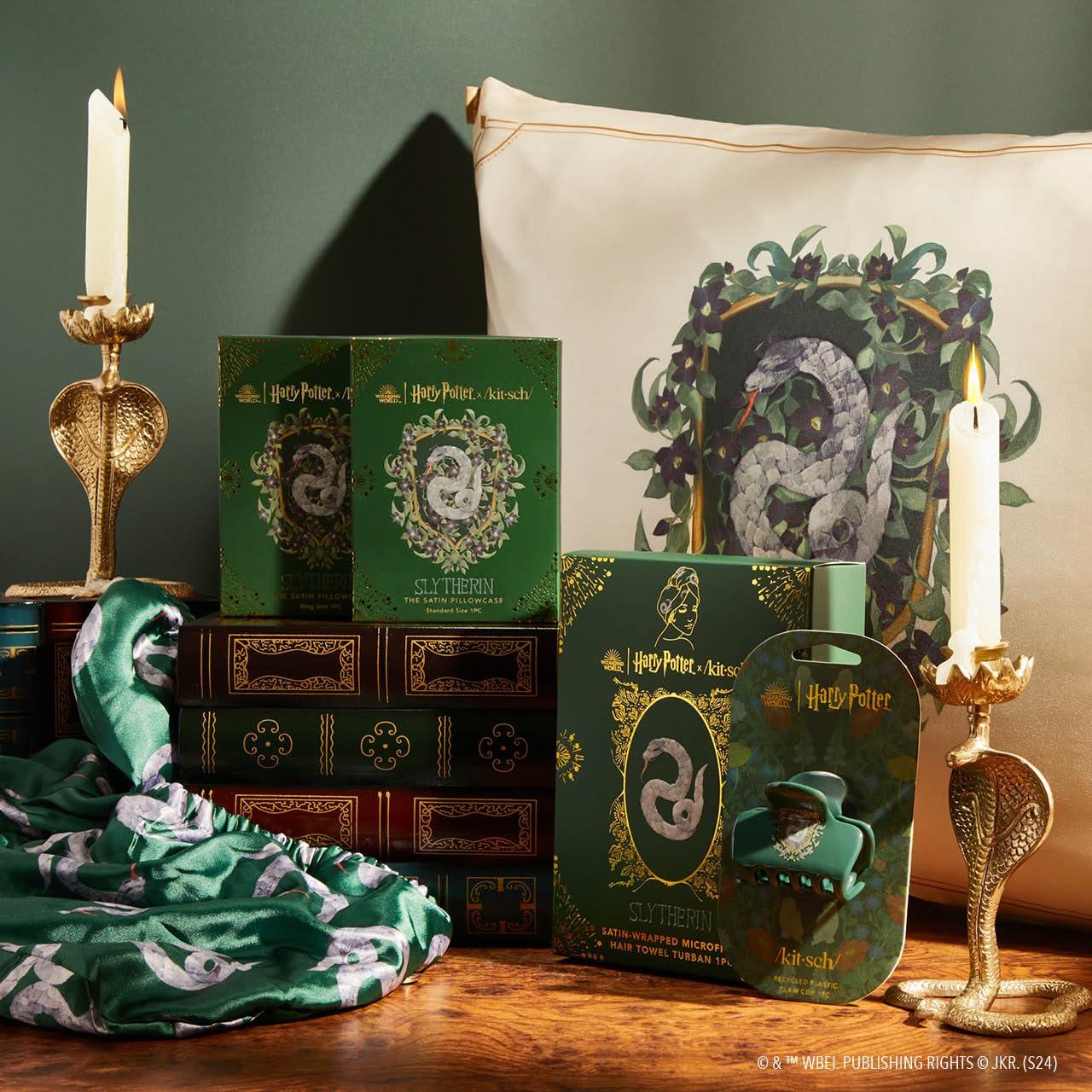 Toalla de Microfibra Satinada Kitsch para Cabello Slytherin - Secado Rápido, Anti-Frizz