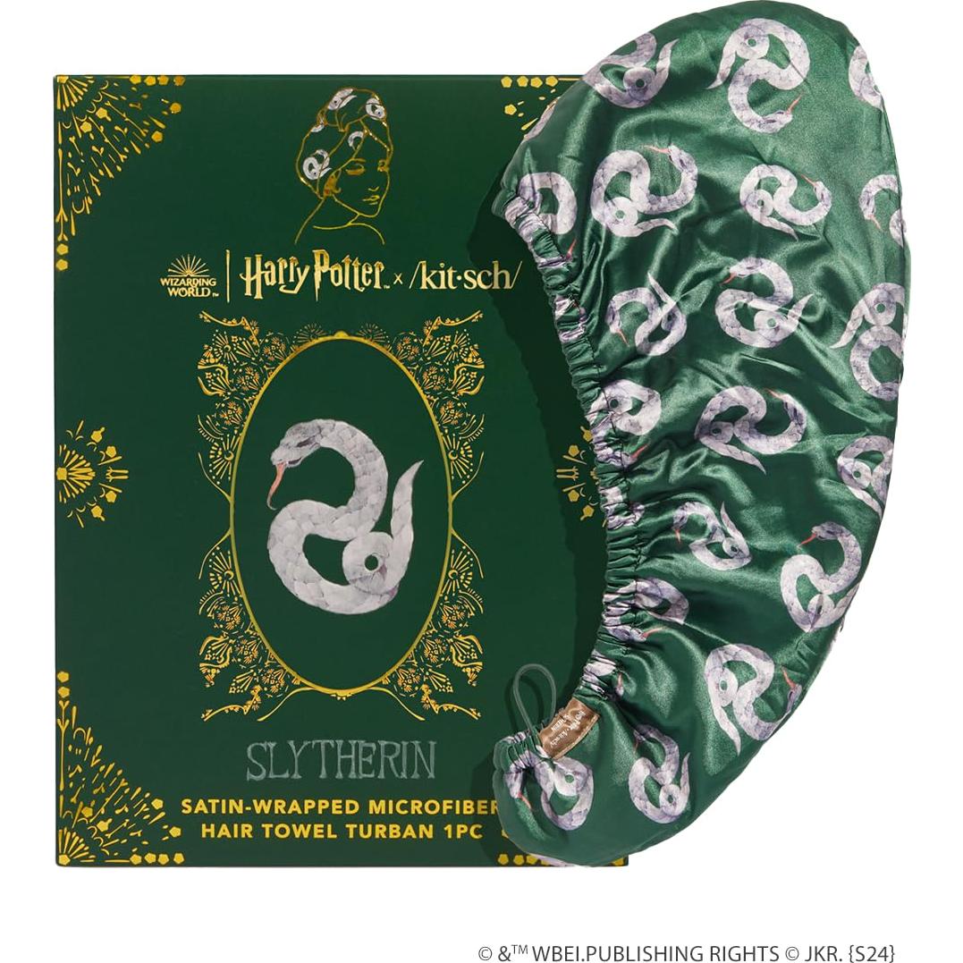 Toalla de Microfibra Satinada Kitsch para Cabello Slytherin - Secado Rápido, Anti-Frizz