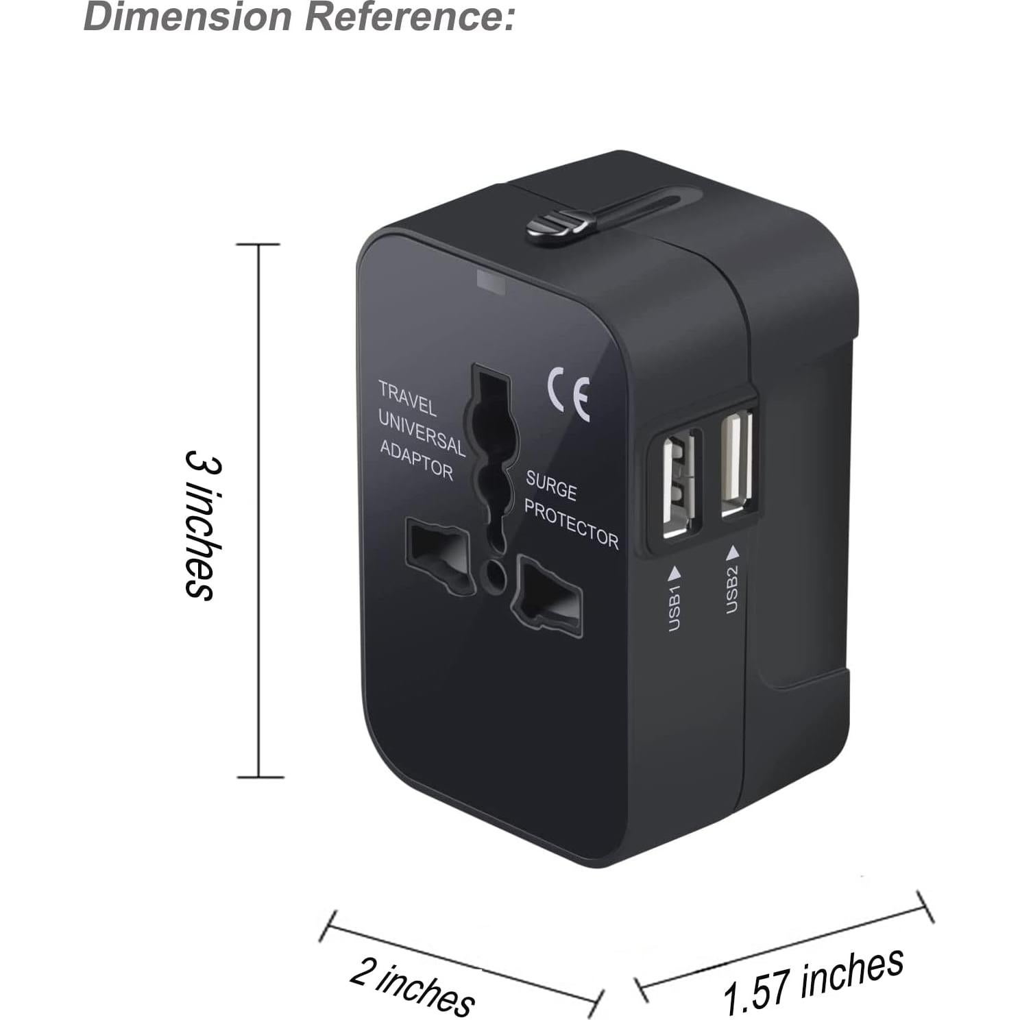 Adaptador de Viaje Universal Vishui Todo en Uno con USB