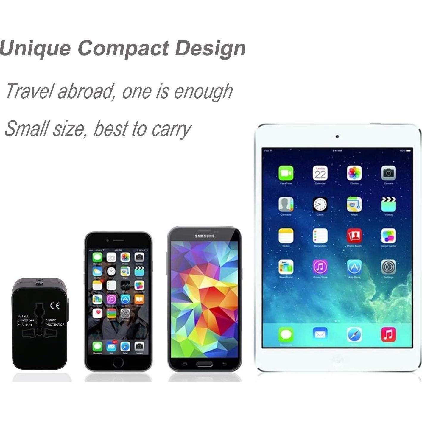 Adaptador de Viaje Universal Vishui Todo en Uno con USB