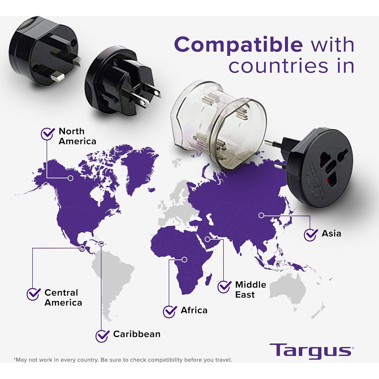 Adaptador de Viaje Universal Targus APK01AP-52, 145g, Negro