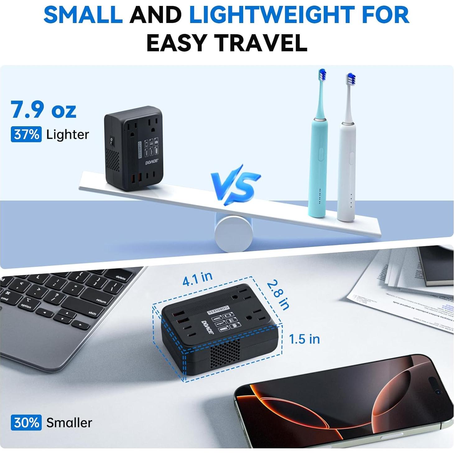 Convertidor de Voltaje DOACE 220V a 110V 350W con USB