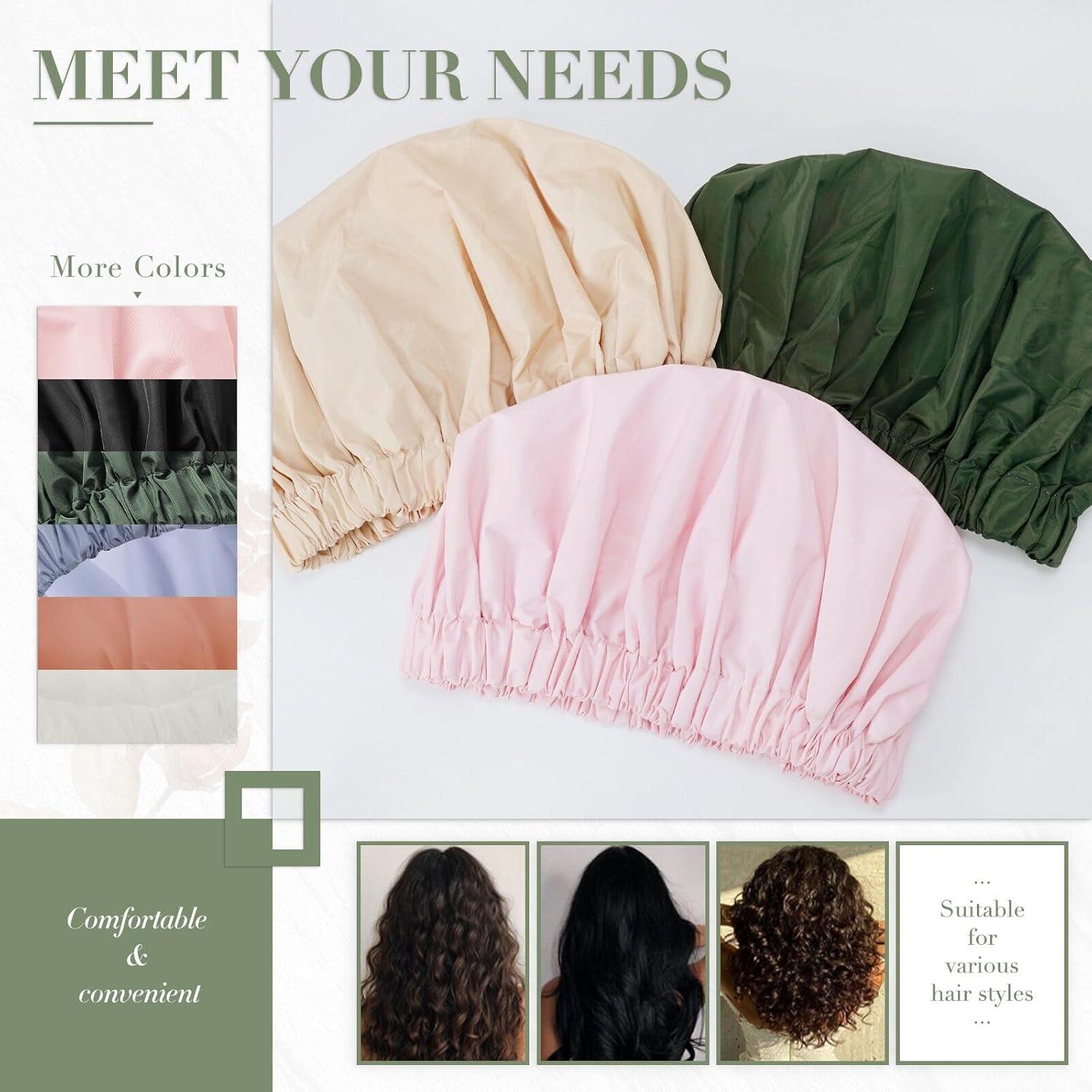 Gorro de Ducha Reutilizable Edoneery Beige Impermeable 28 cm