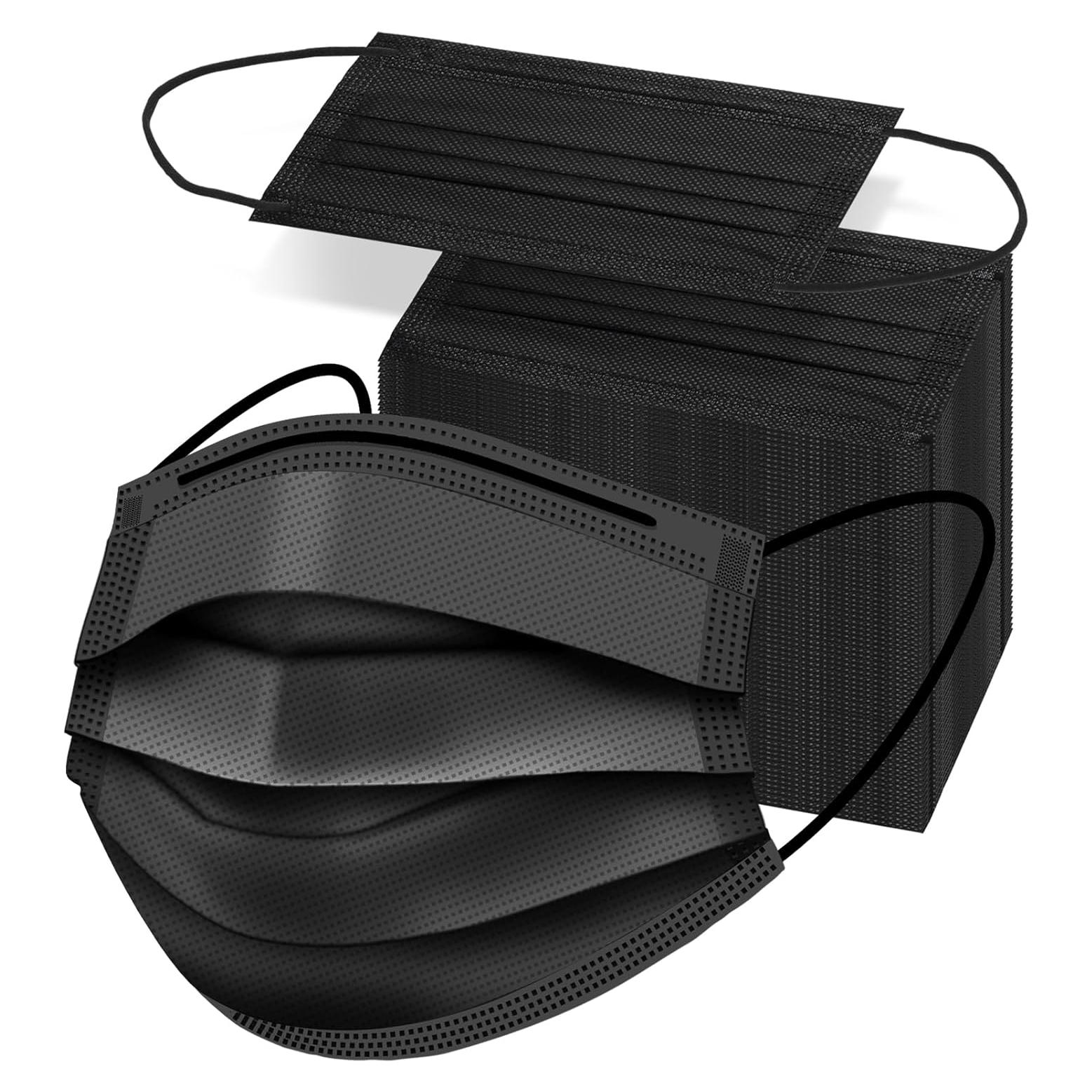 50 Mascarillas Desechables Negras ZTANPS 3 Capas Protección