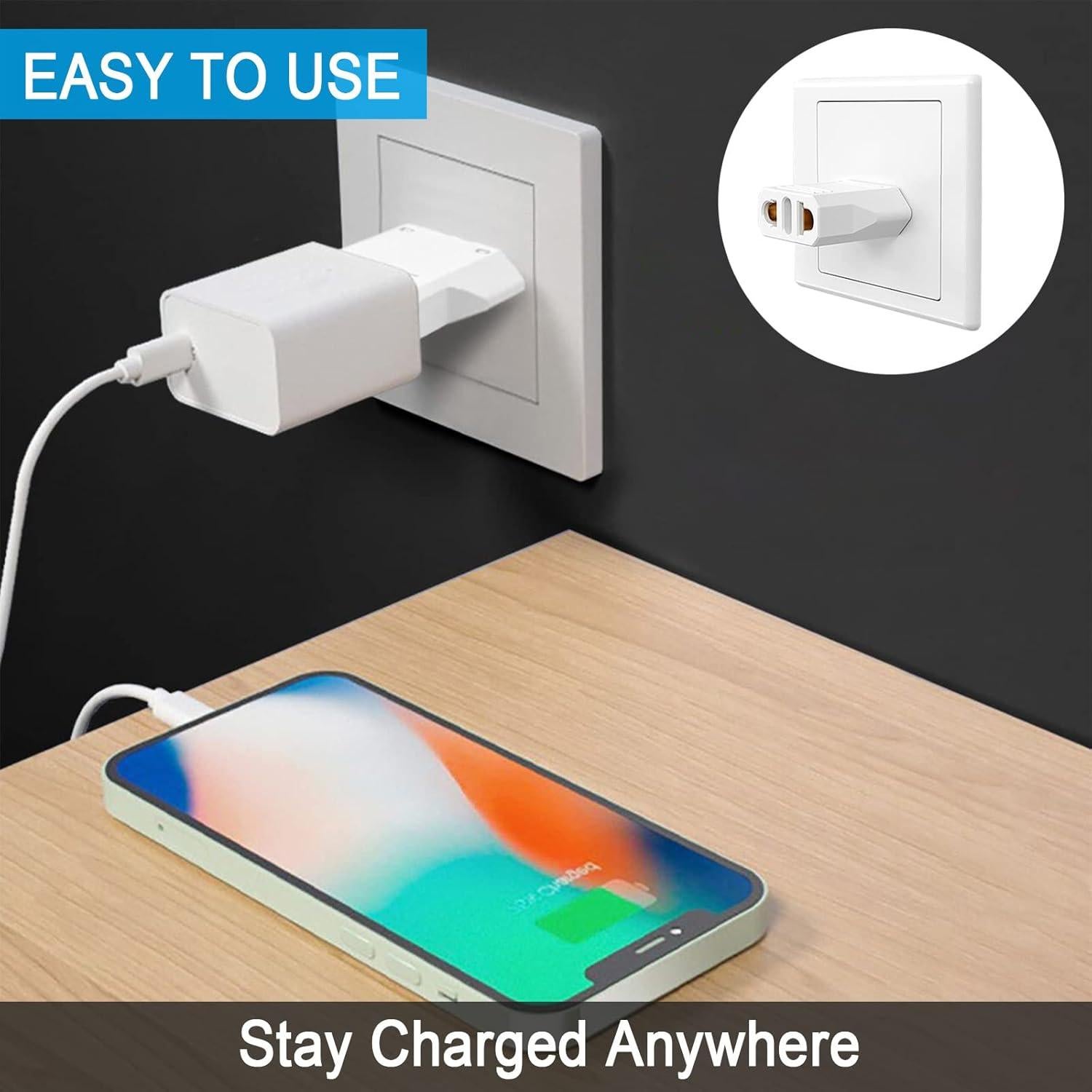 Adaptador de Enchufe de Europa a EE. UU. TiKeTaoKe - 4 Piezas