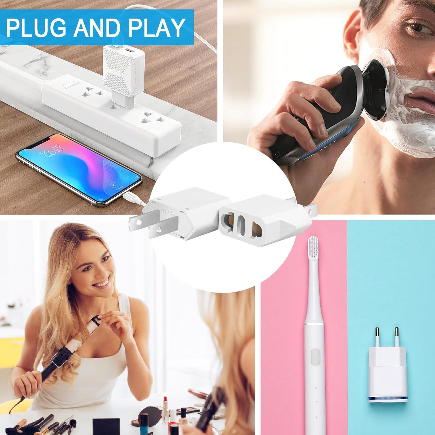 Adaptador de Enchufe de Europa a EE. UU. TiKeTaoKe - 4 Piezas