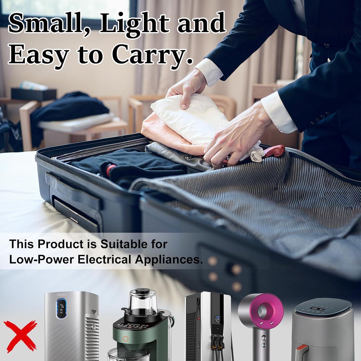 Adaptador de Viaje Universal Pecrol con 4 Enchufes y 4 Puertos USB