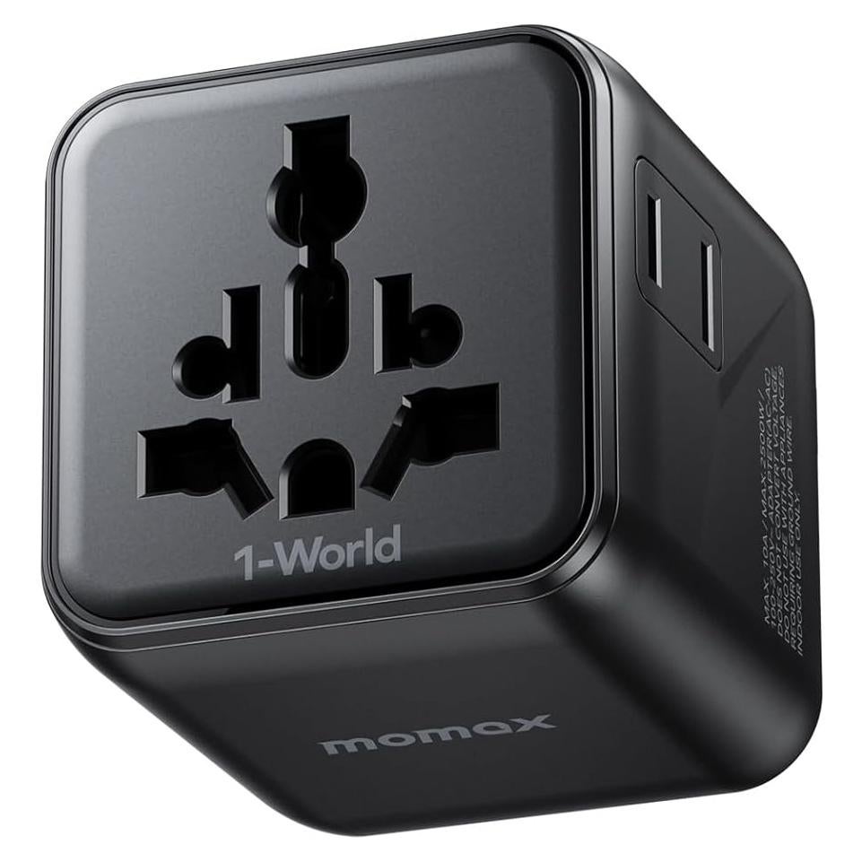 Adaptador de Viaje Universal MOMAX UA19 - 2 Tomas AC, Compacto