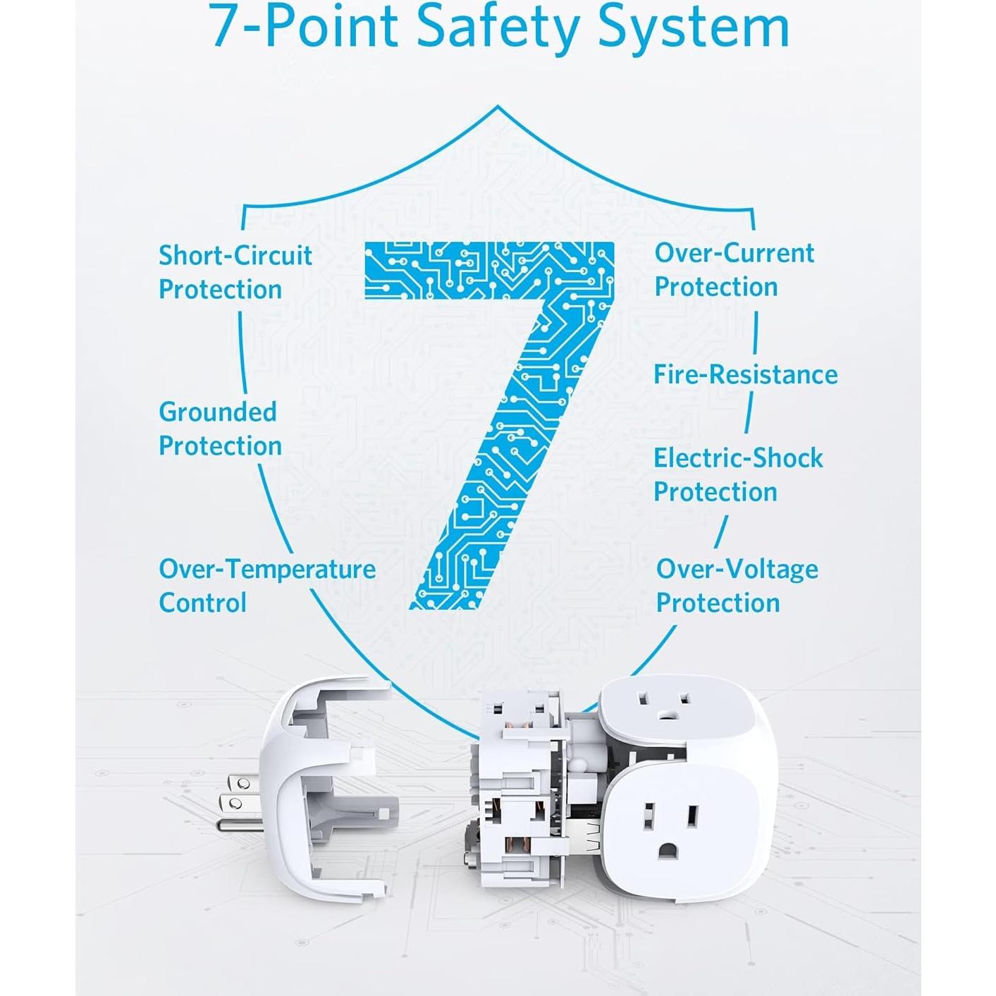 Extensor de Enchufe Anker 321 con 3 Salidas y USB-C 20W