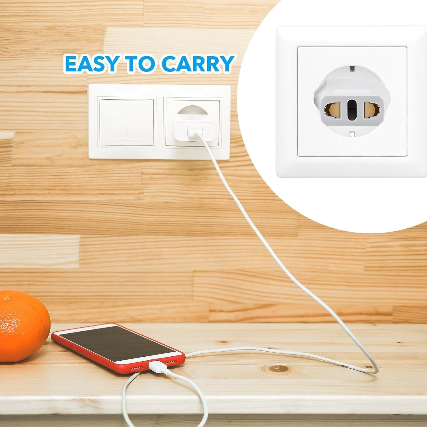 Adaptador de Enchufe de Viaje Rukinovi Tipo C 4 Piezas UE