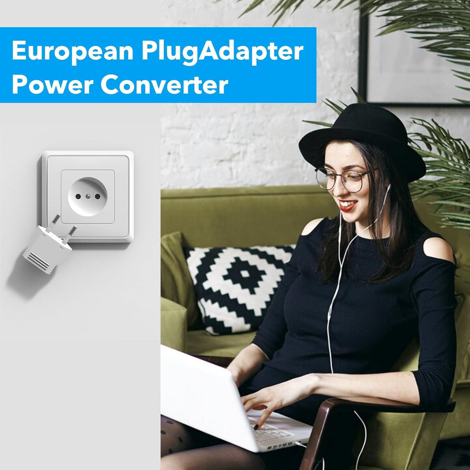 Adaptador de Enchufe de Viaje Rukinovi Tipo C 4 Piezas UE