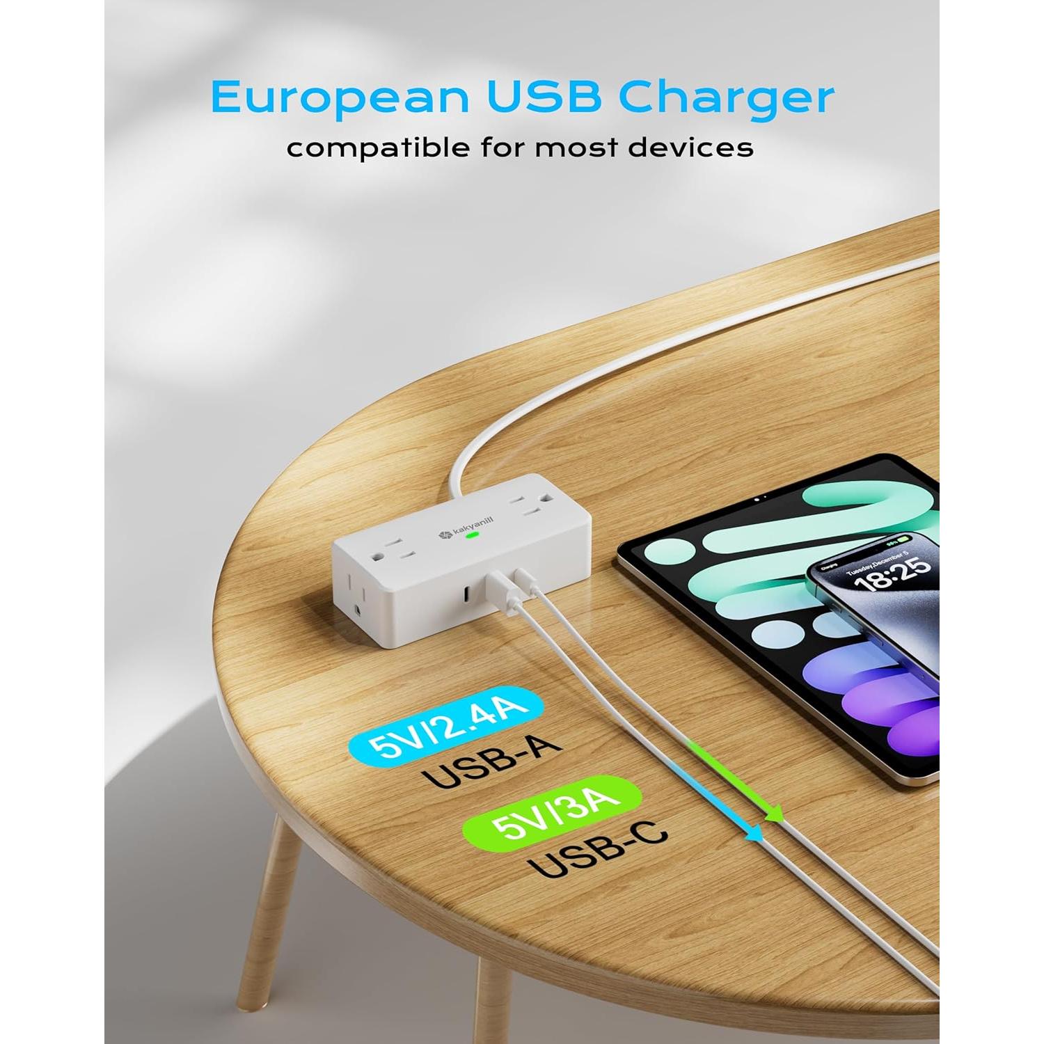 Adaptador de Enchufe de Viaje Kakyanill Tipo G 7 en 1 con USB