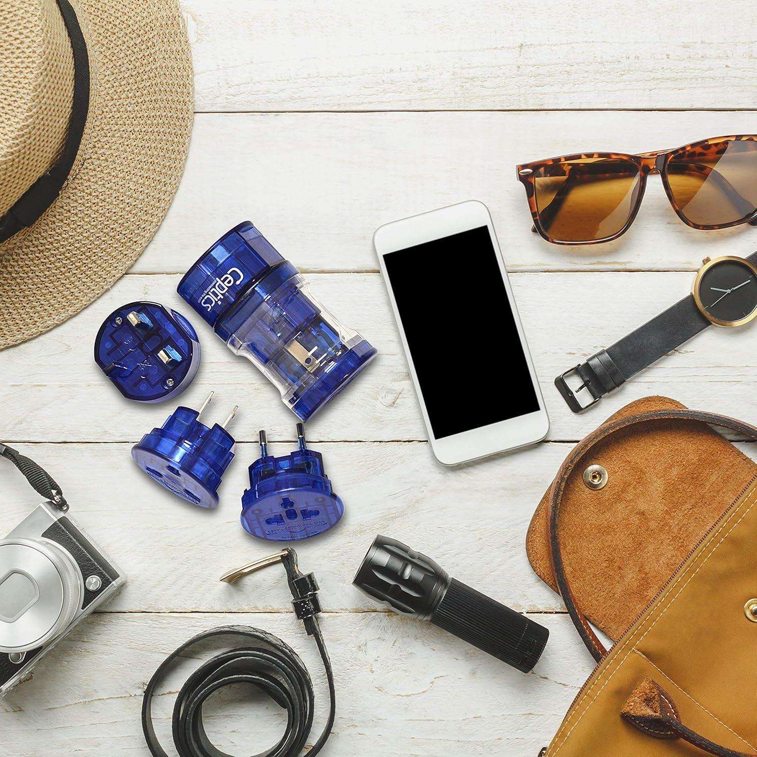 Adaptador de Viaje Universal Ceptics - Compacto, 150 Países