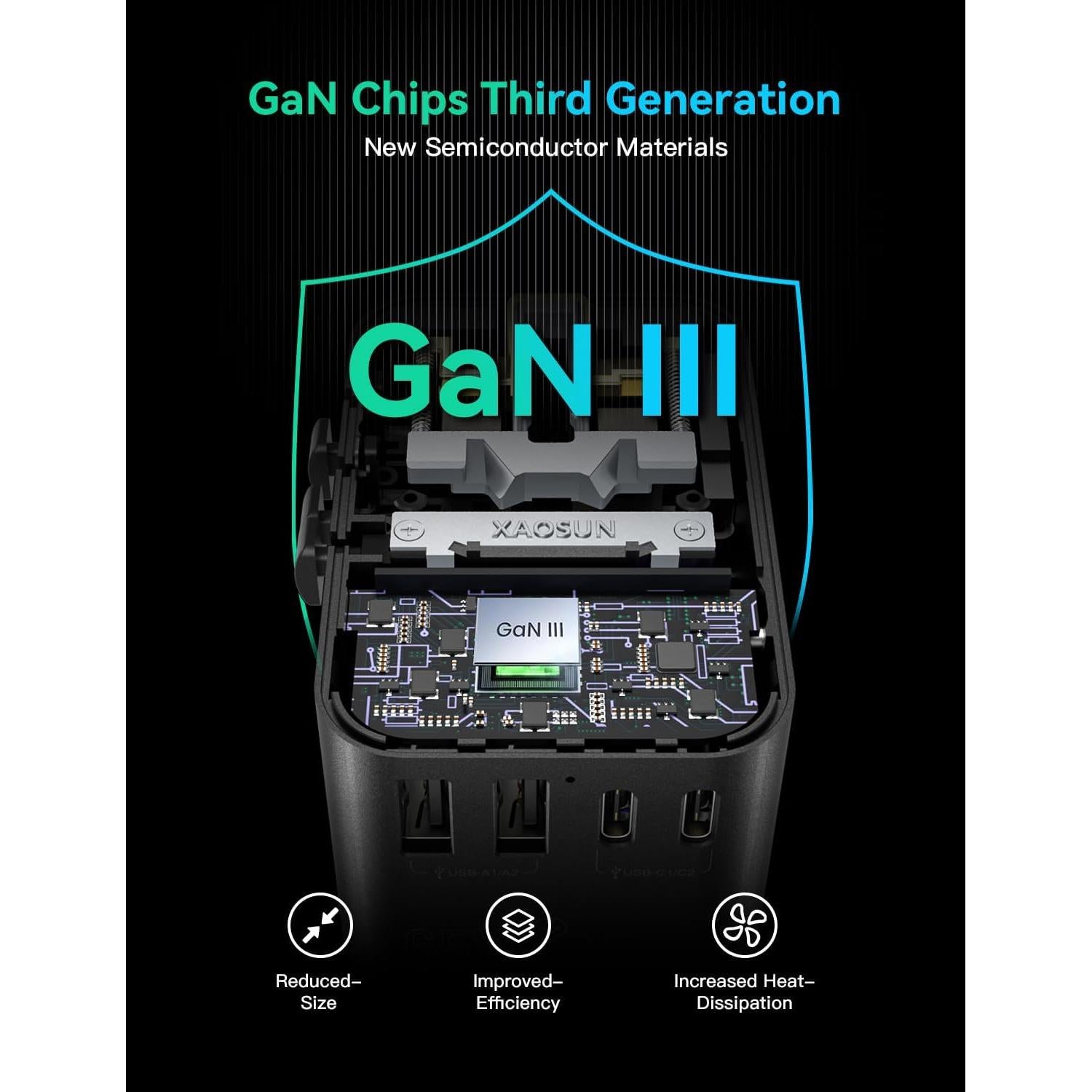 Adaptador de Viaje Universal XAOSUN 65W con 3 Type-C y 2 USB-A