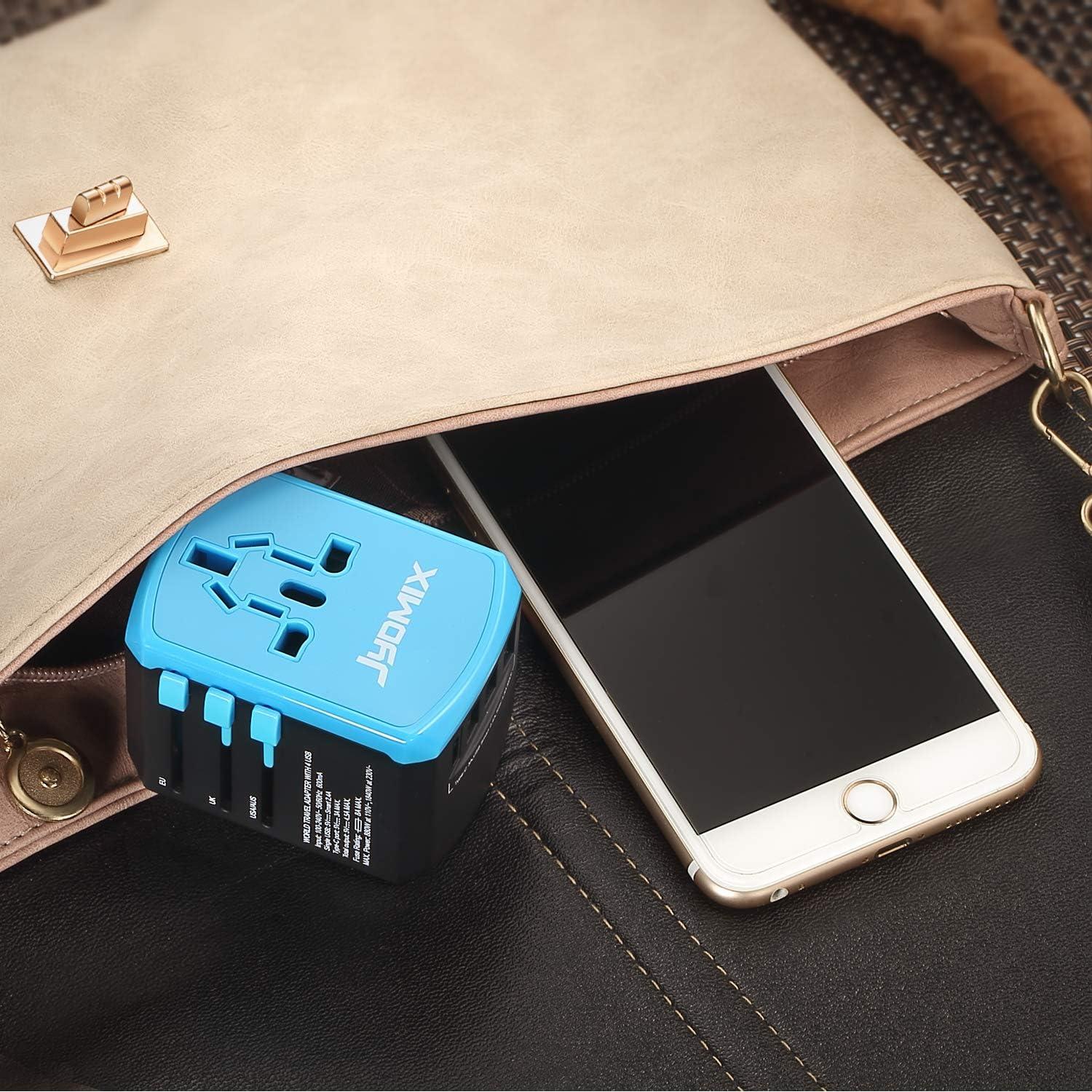 Adaptador de viaje universal Beondon con 3 puertos USB y tipo C