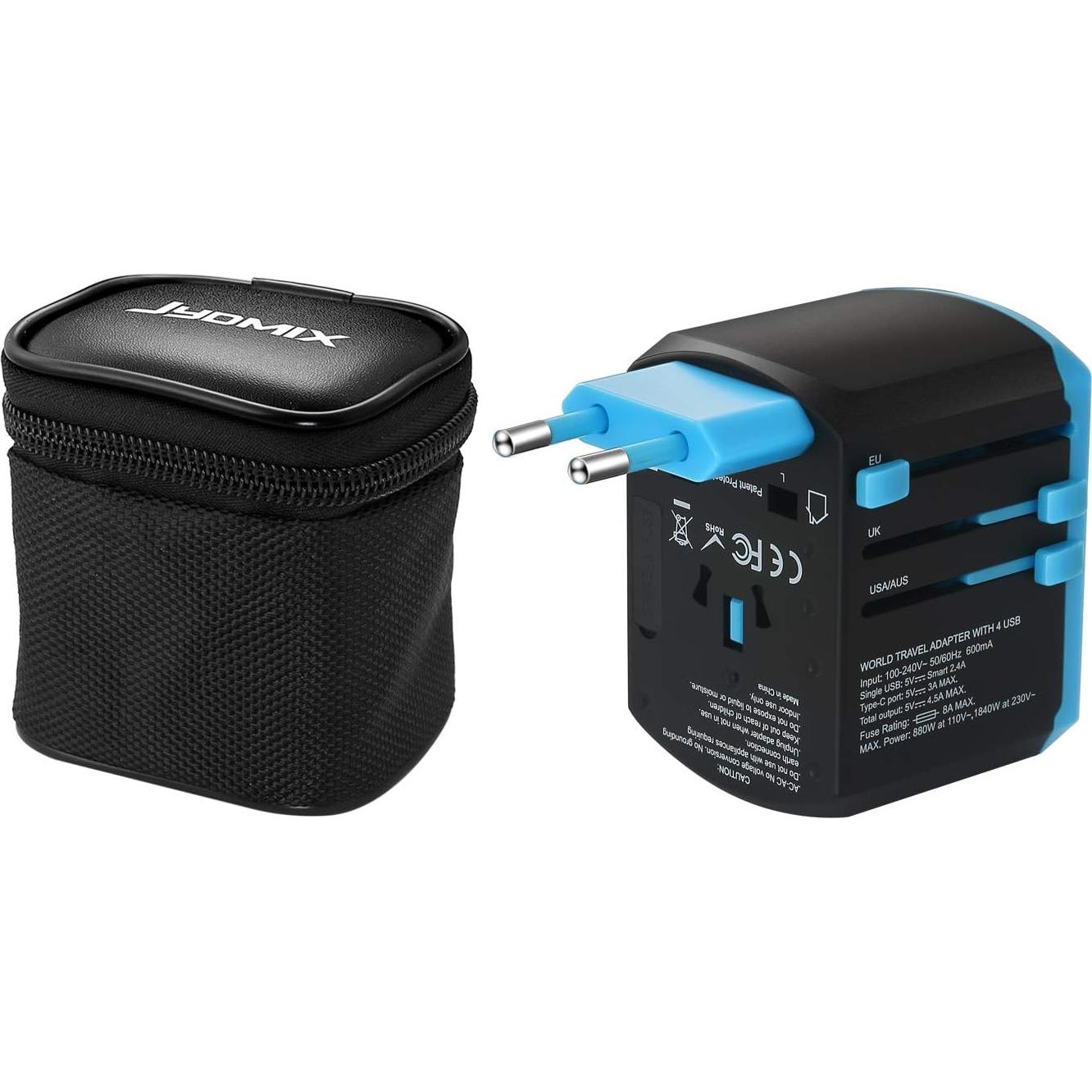 Adaptador de viaje universal Beondon con 3 puertos USB y tipo C