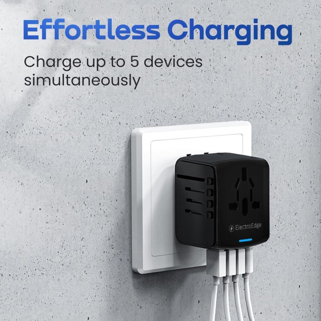 Adaptador de Viaje Universal ElectroEdge 4 Puertos USB 2000W