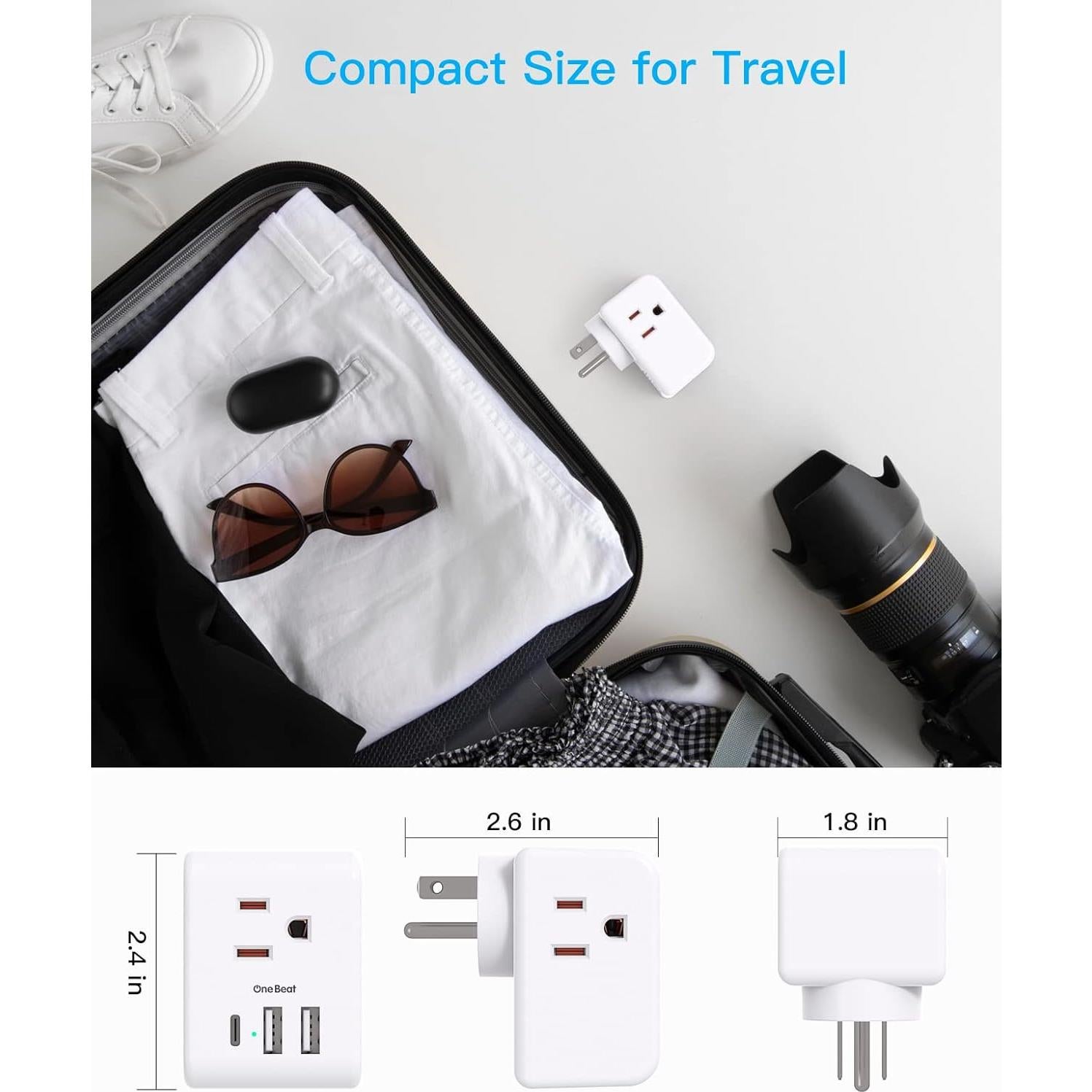 Extensor de Enchufe Múltiple One Beat 3 USB Carga Rápida