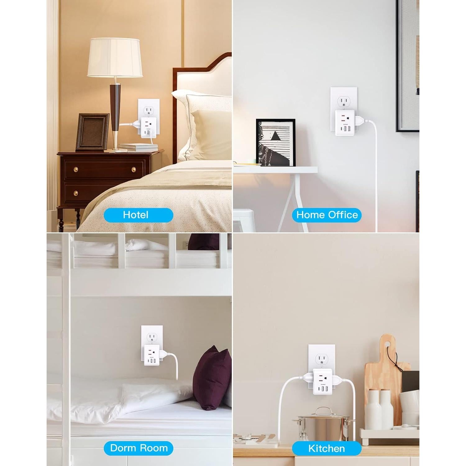 Extensor de Enchufe Múltiple One Beat 3 USB Carga Rápida