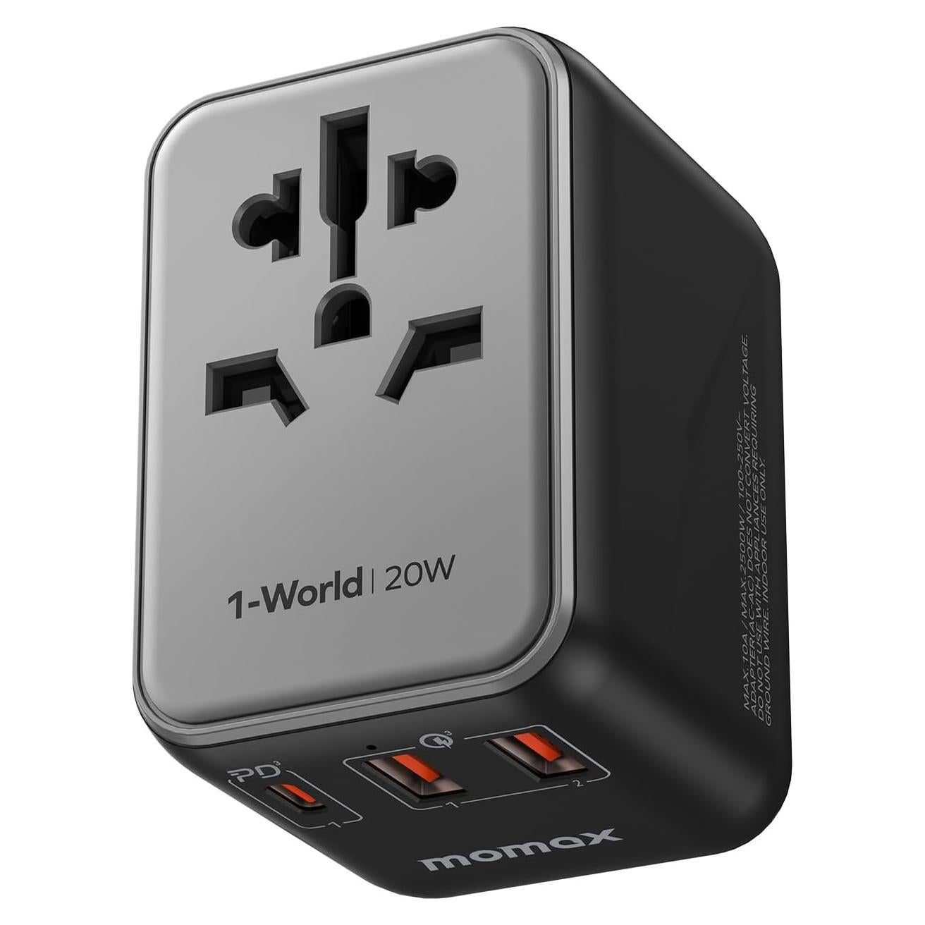 Adaptador de Viaje Universal MOMAX UA11 20W Carga Rápida