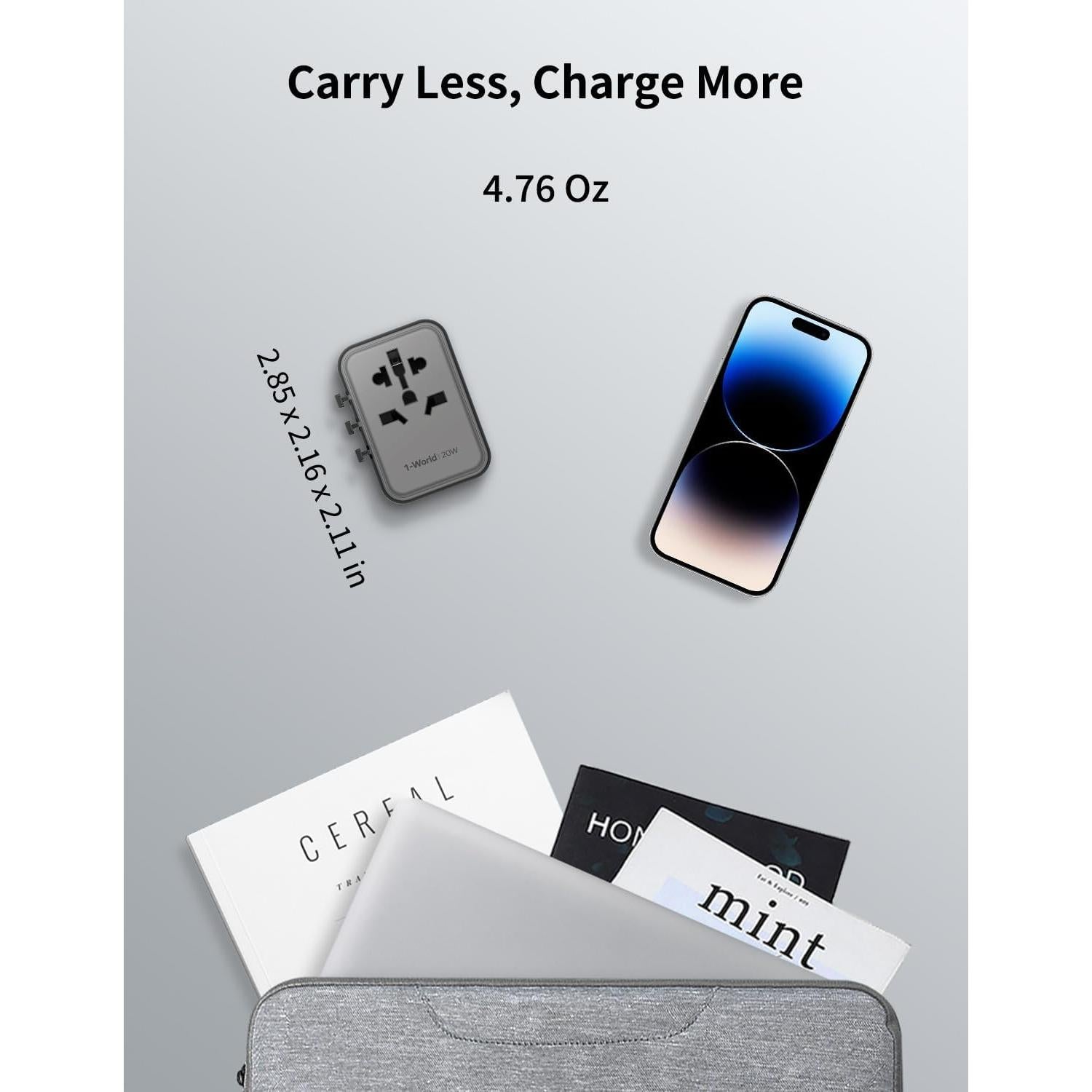 Adaptador de Viaje Universal MOMAX UA11 20W Carga Rápida