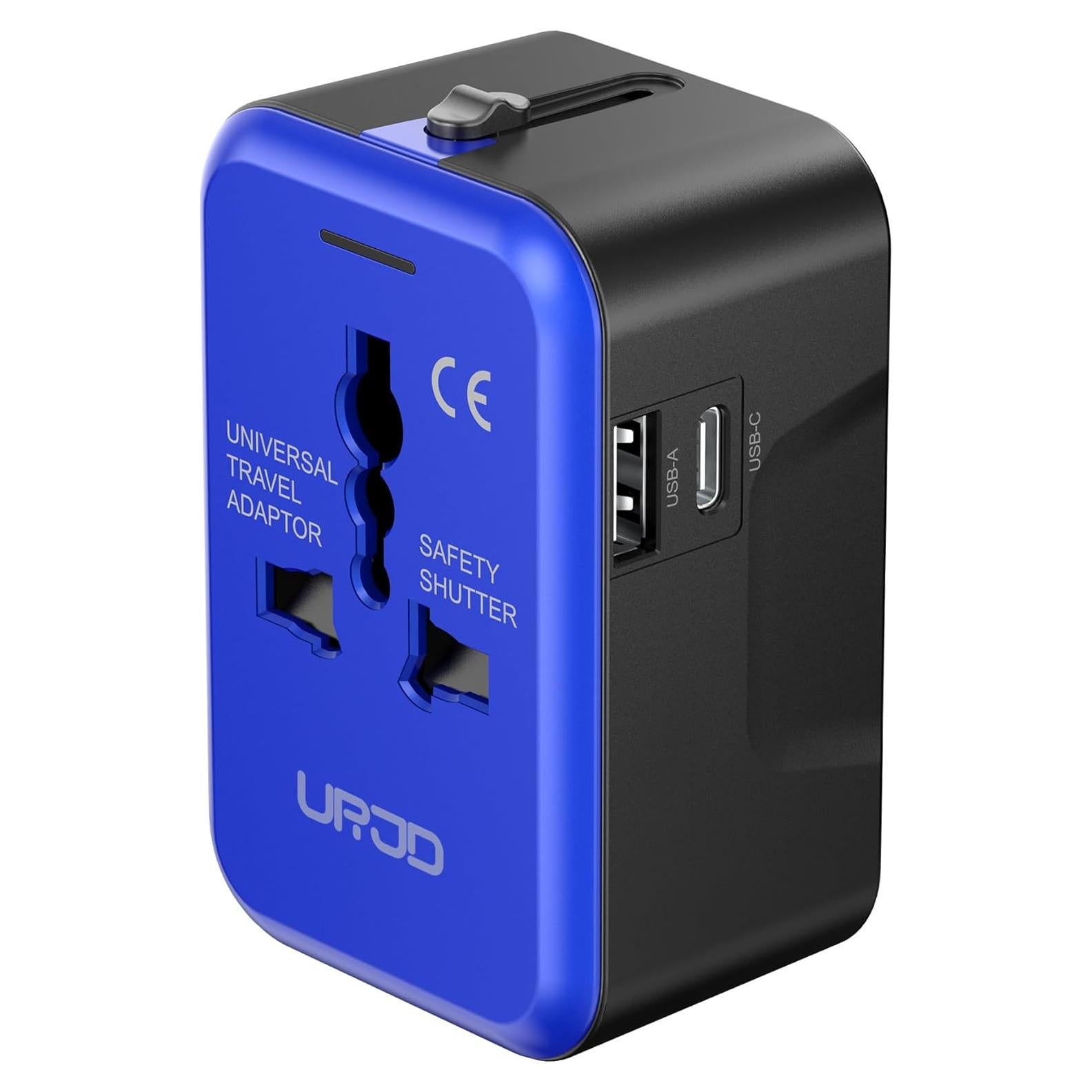 Adaptador de Viaje Universal URJD 2 Puertos USB Tipo C y A