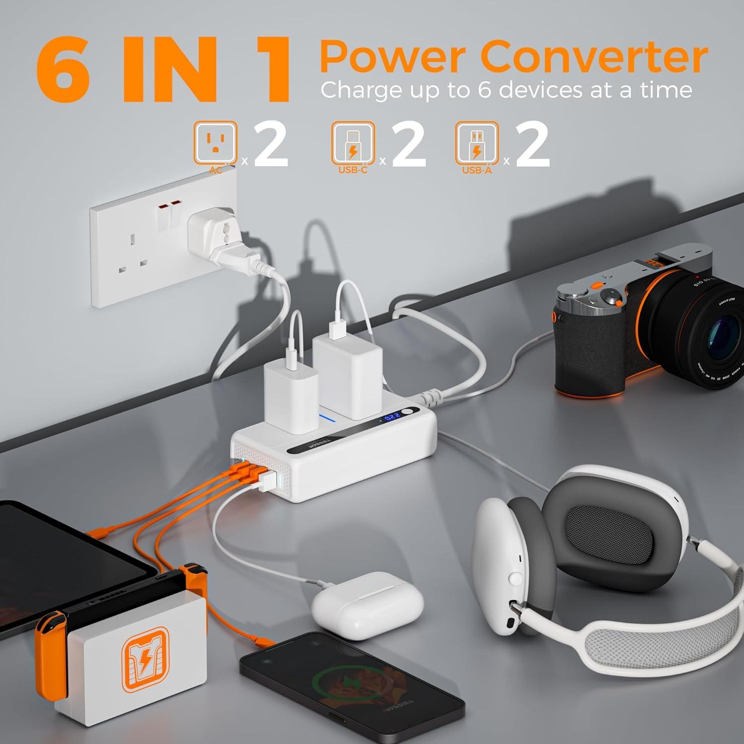 Convertidor de Voltaje 220V a 110V TESSAN con 4 USB
