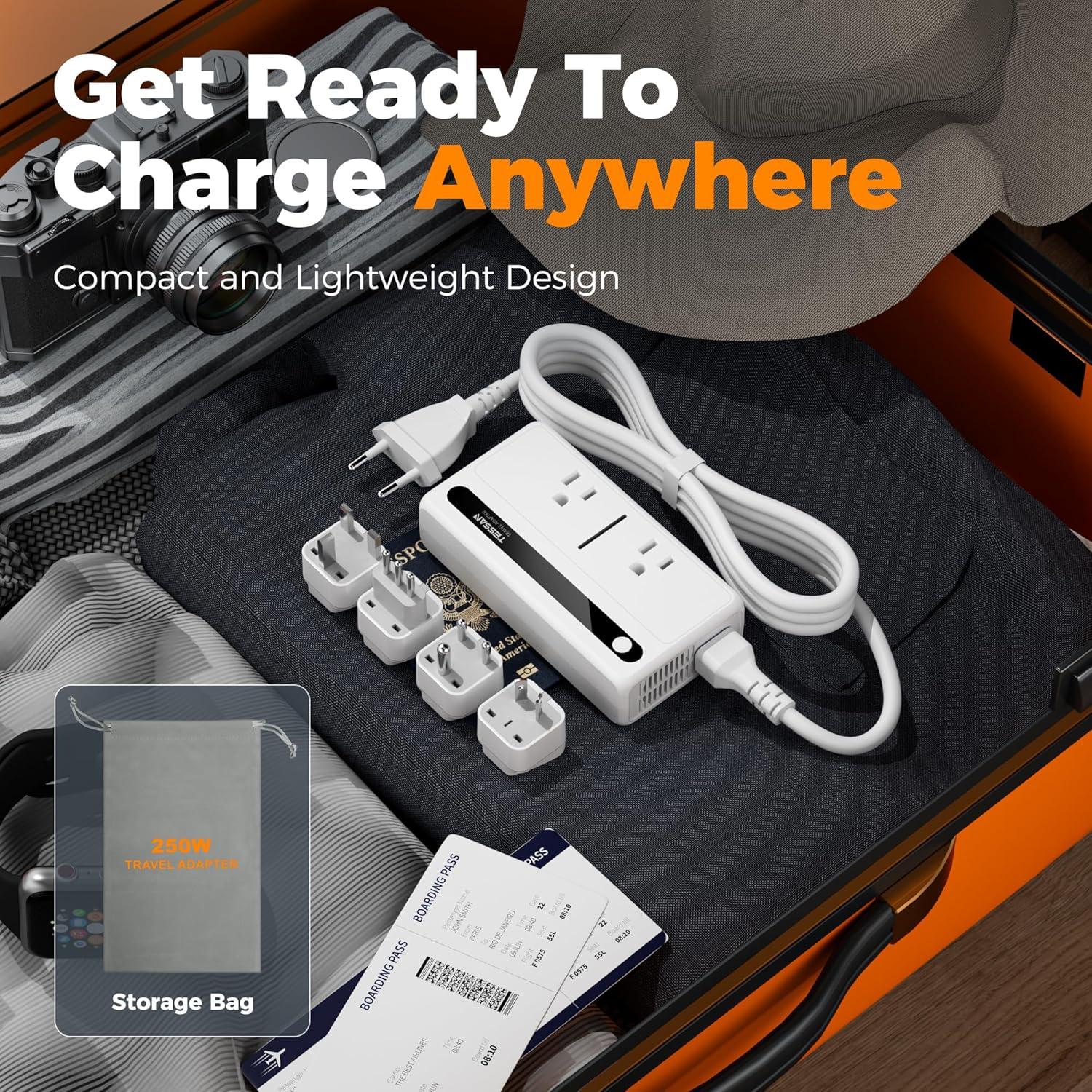 Convertidor de Voltaje 220V a 110V TESSAN con 4 USB