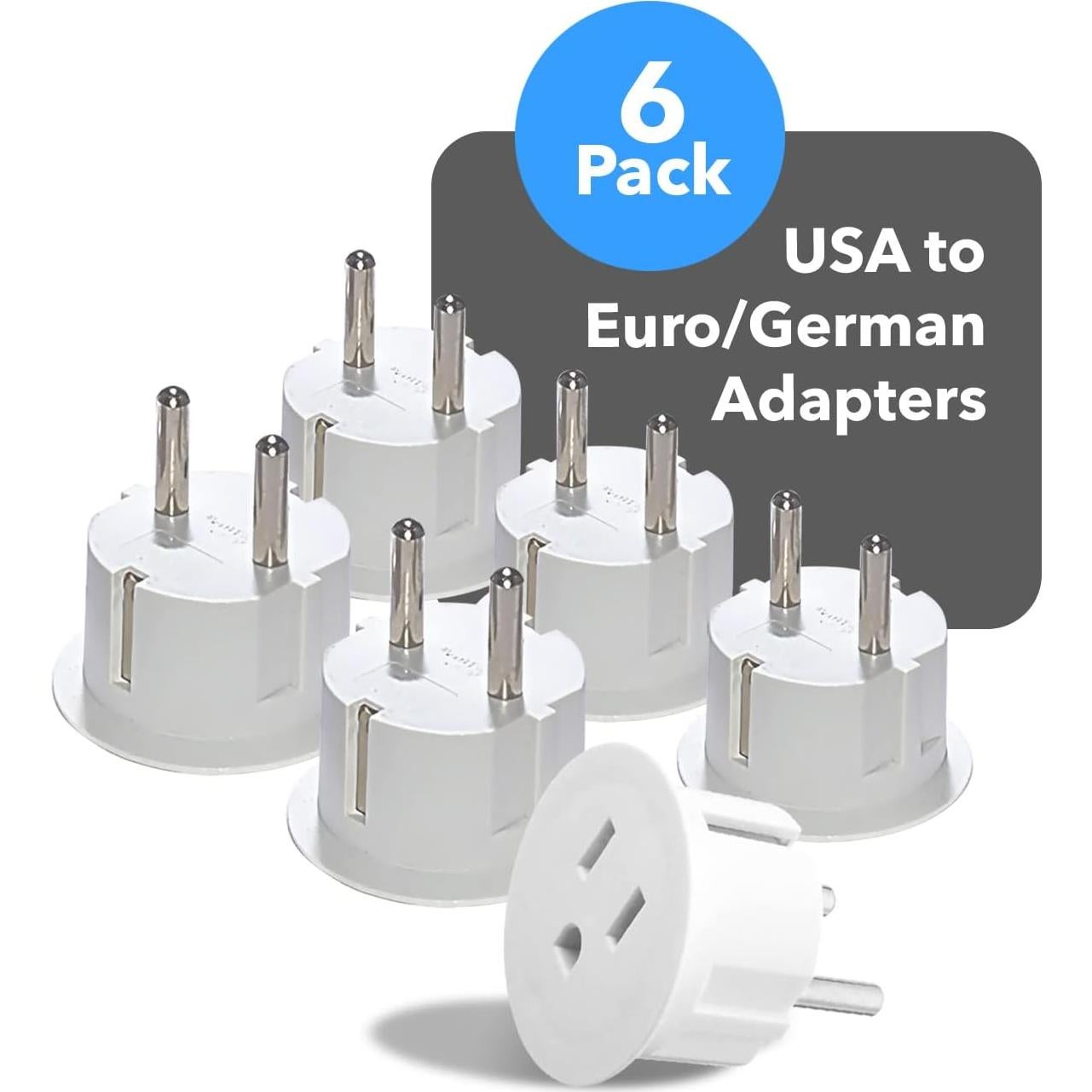 Adaptador de Enchufe de Viaje OREI Tipo E/F - 6 Piezas