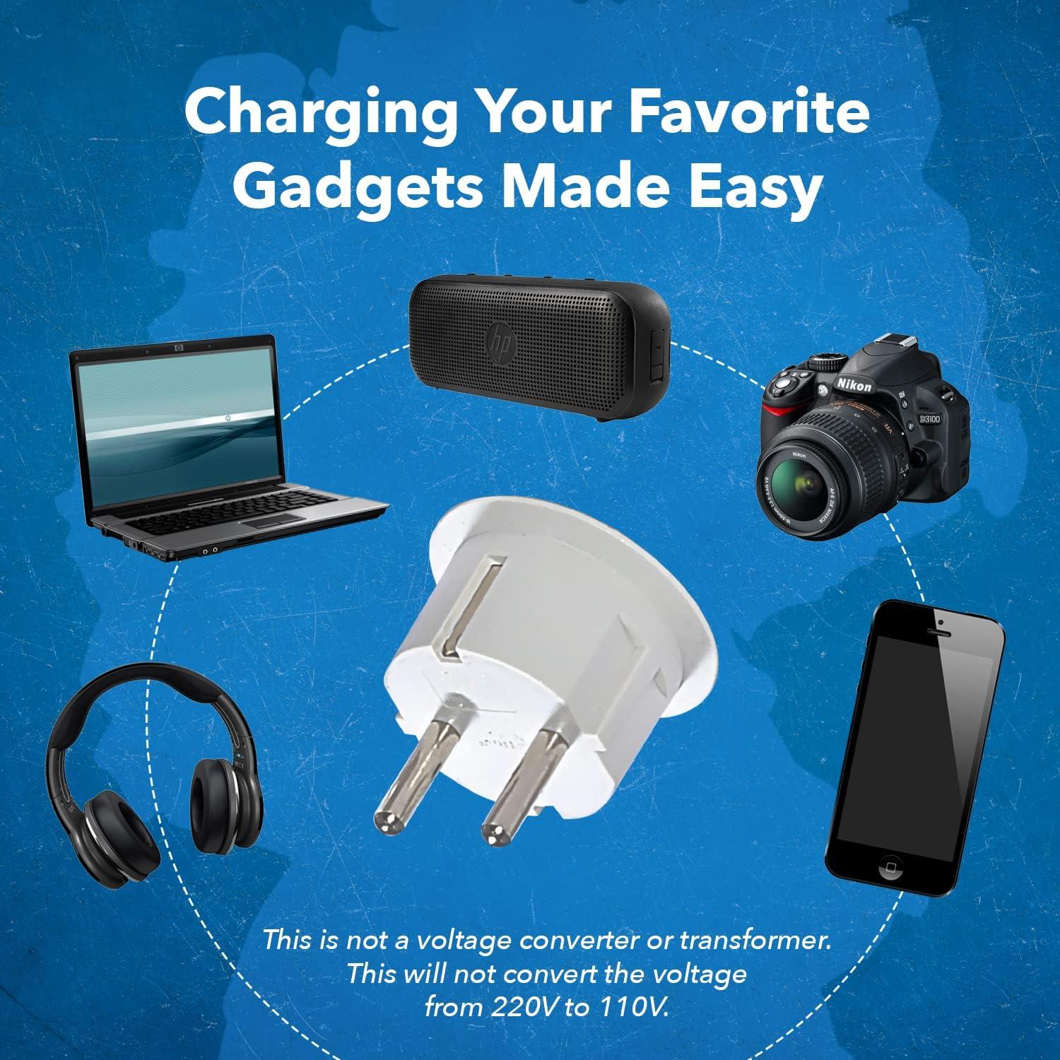 Adaptador de Enchufe de Viaje OREI Tipo E/F - 6 Piezas