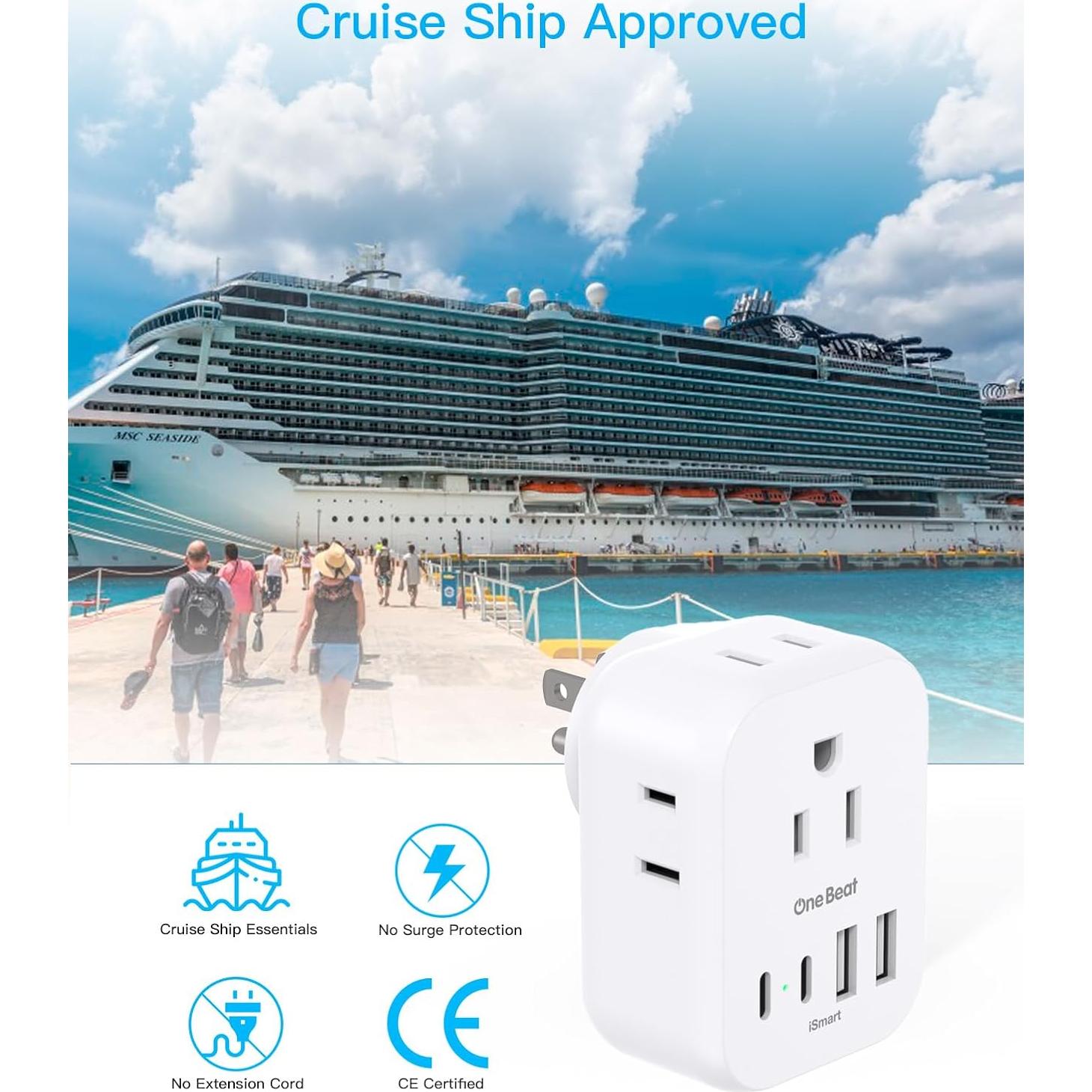 Extensor de Enchufe One Beat 4 Enchufes 4 USB Cruceros