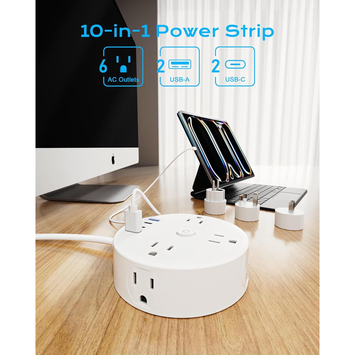 Adaptador de Enchufe de Viaje Yozisital 10 en 1 con USB 5FT