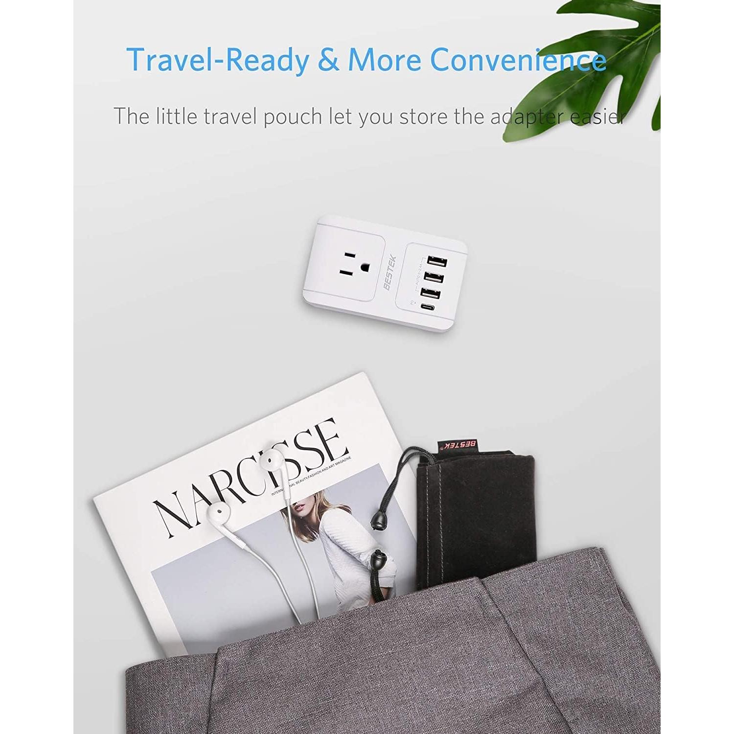 Adaptador de Viaje Internacional BESTEK 3000W con USB-C