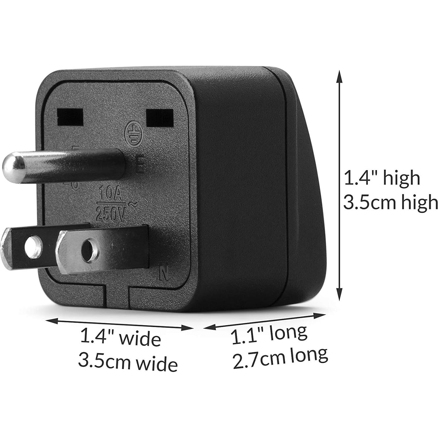 Adaptador de Enchufe de Viaje Unidapt Tipo B a USA 1-Pack