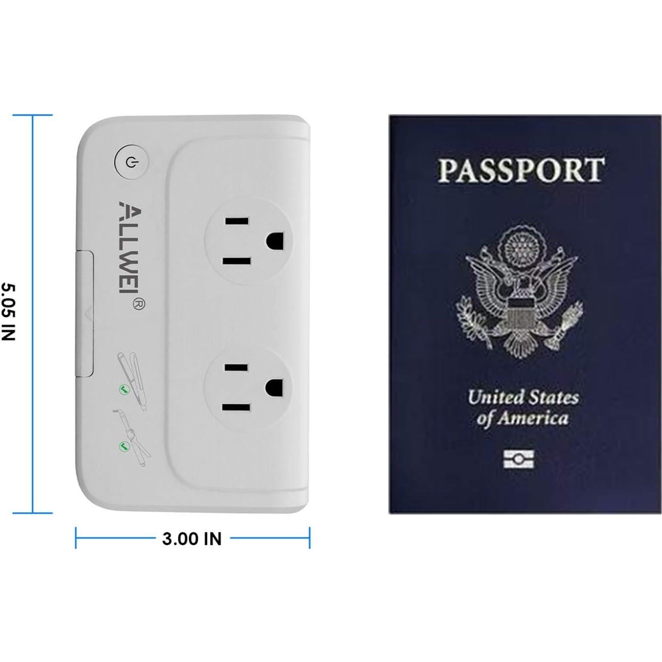 Adaptador de Viaje ALLWEI 220V a 110V Universal Blanco