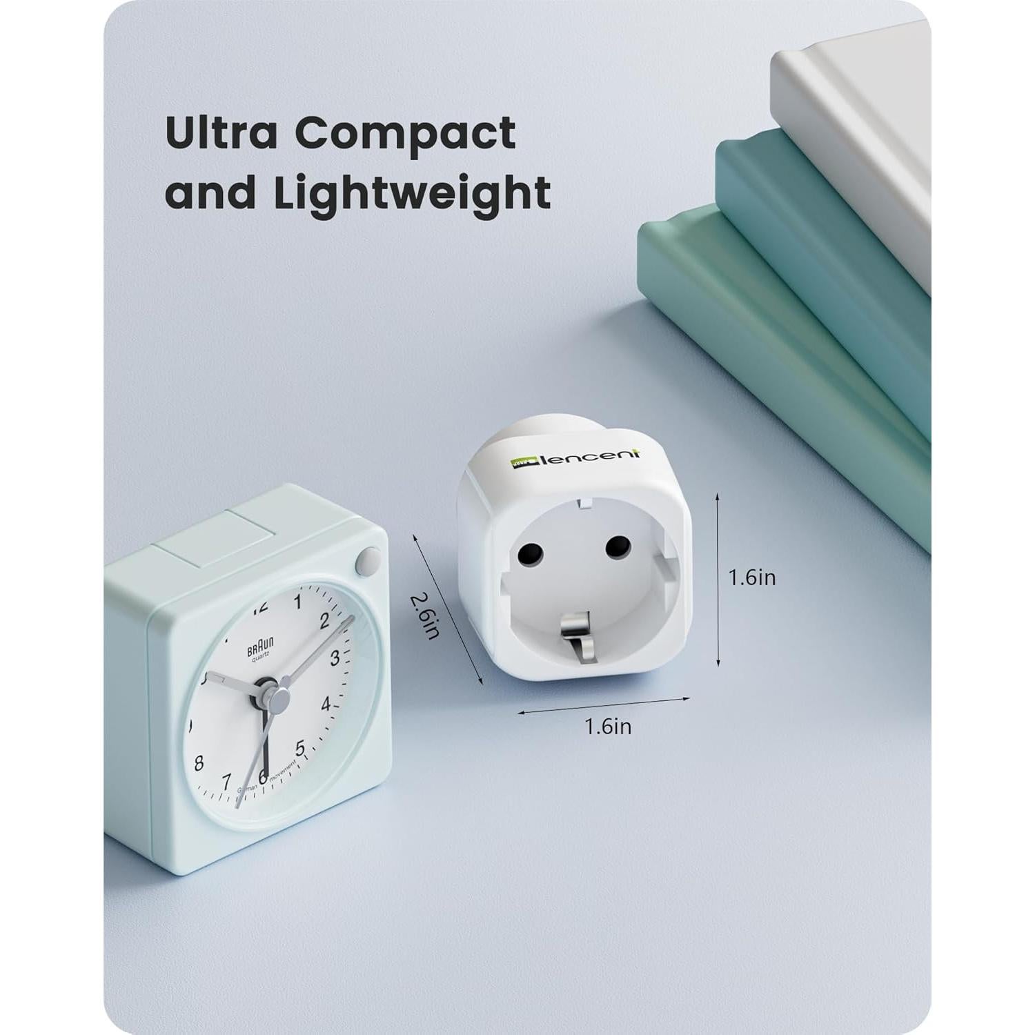 Adaptador de Enchufe LENCENT 2 Pack Europa a EE. UU. 15A