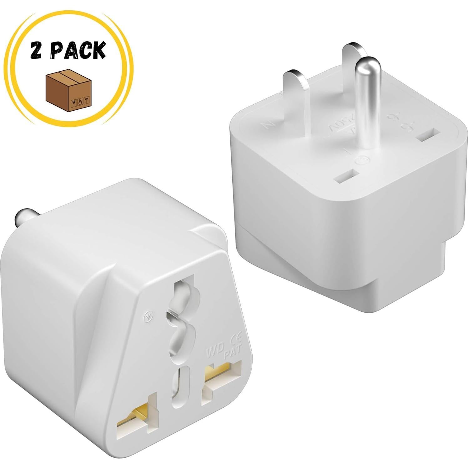 Adaptador de Enchufe Universal Bates - 2 Piezas Blanco