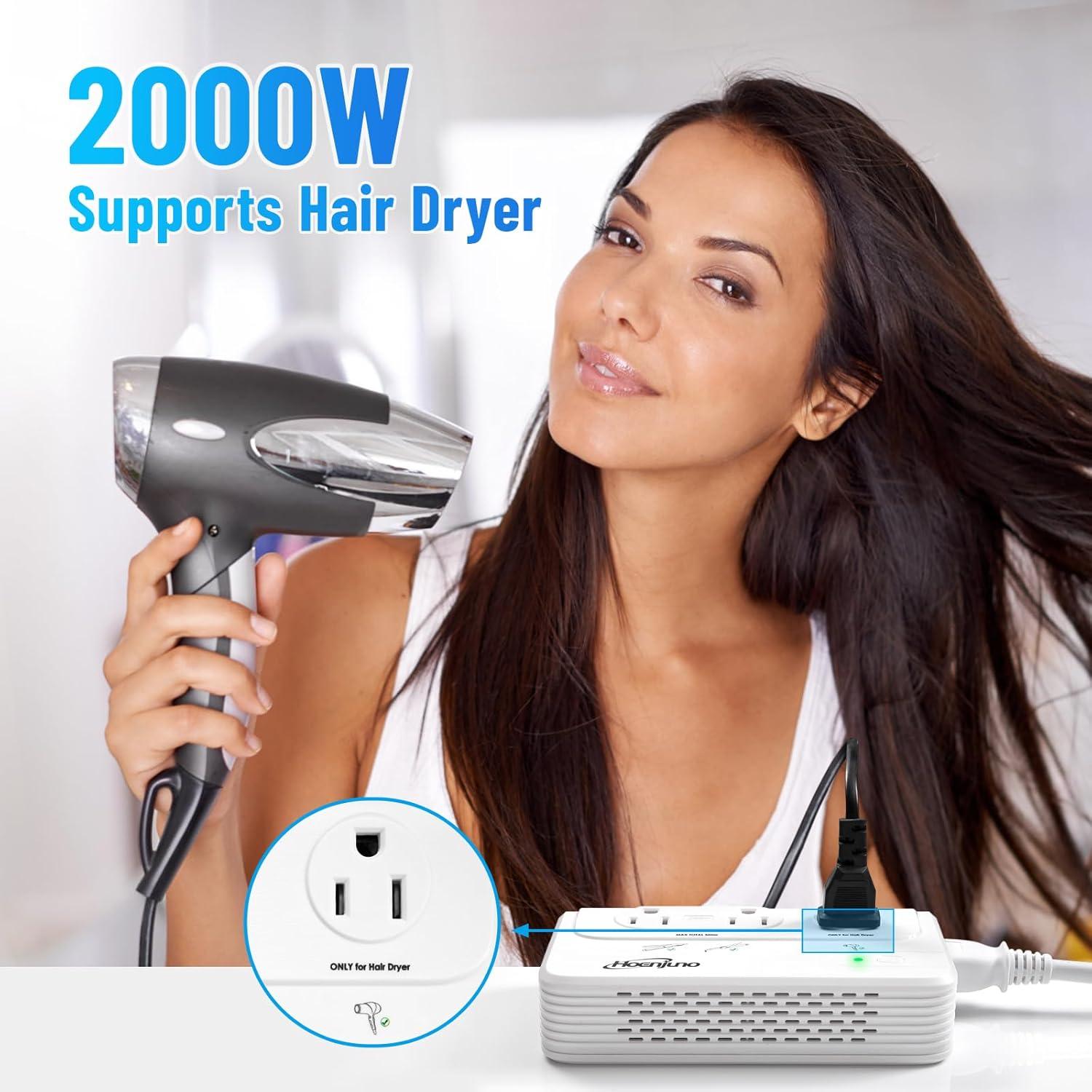 Convertidor de Voltaje 2000W Hoenjuno 220V a 110V con USB