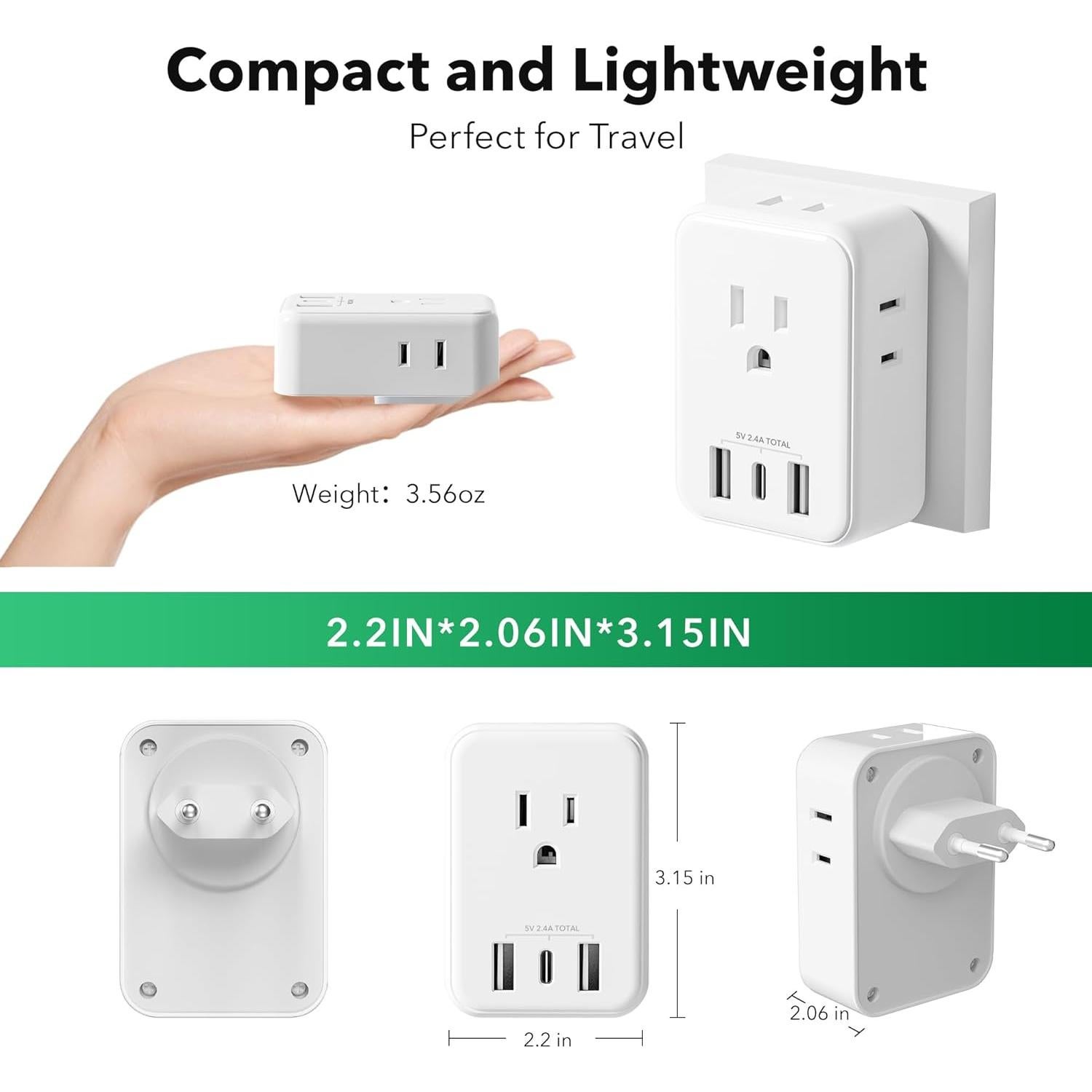 Adaptador de Enchufe de Viaje BN-LINK Tipo C 7-en-1 USB