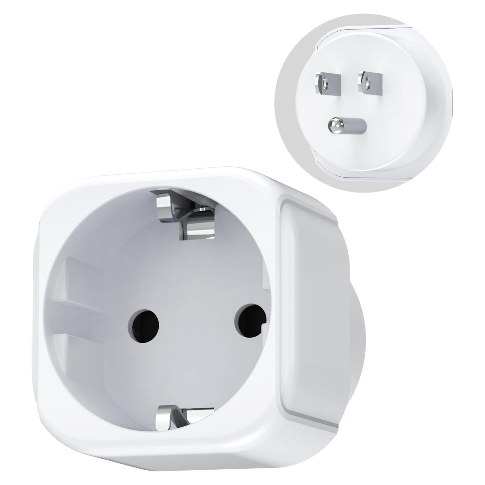 Adaptador de Enchufe Europeo a Estadounidense Fosmon - 1 Paquete