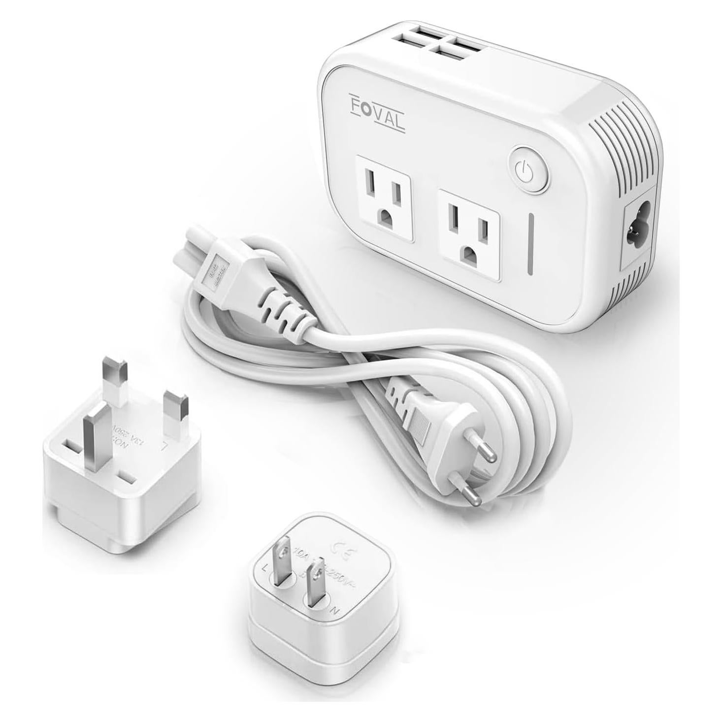 Convertidor de Voltaje FOVAL 220V a 110V 230W con USB