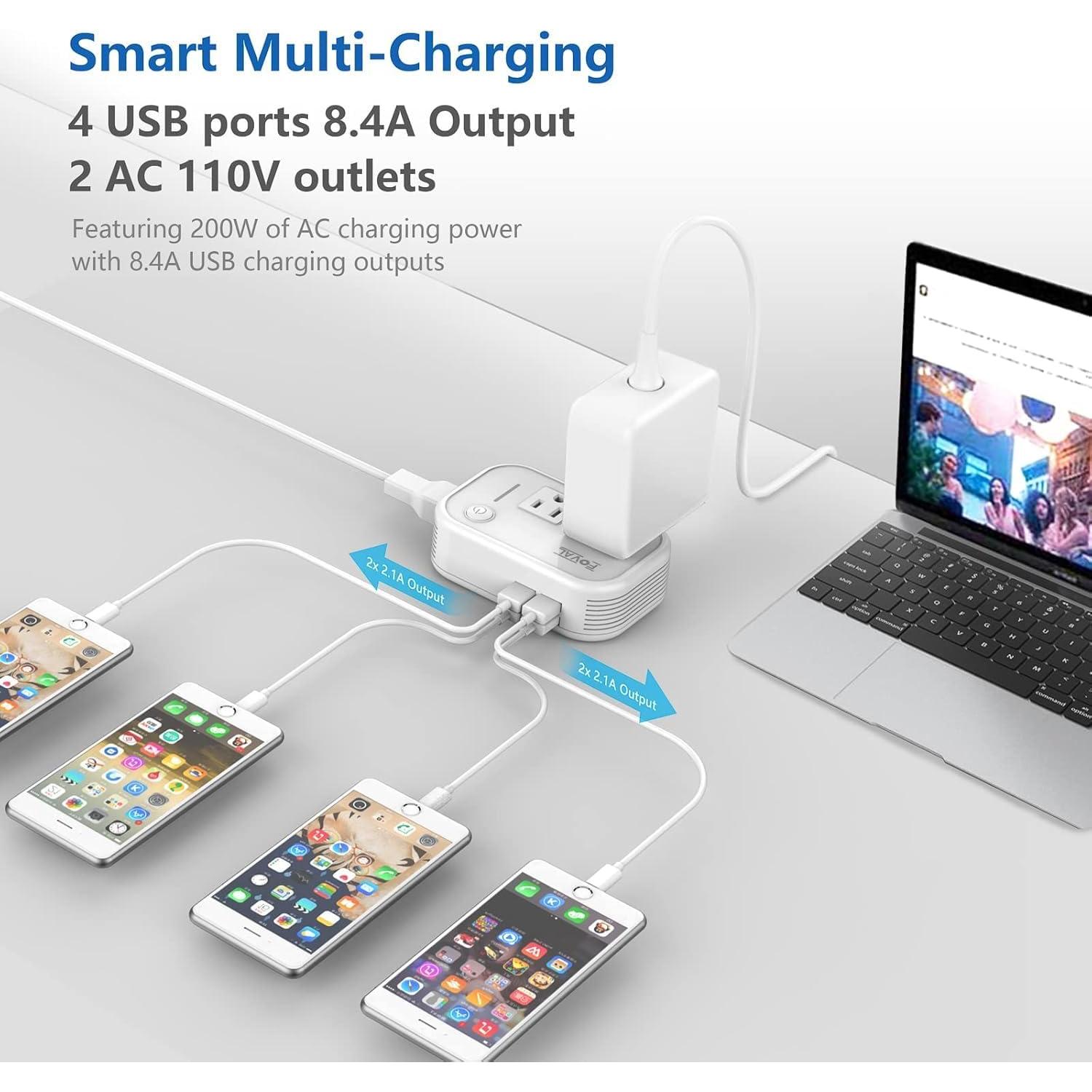 Convertidor de Voltaje FOVAL 220V a 110V 230W con USB