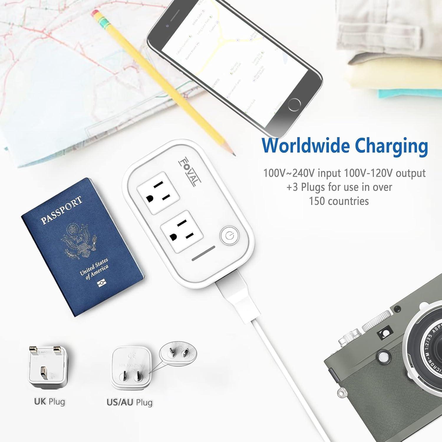 Convertidor de Voltaje FOVAL 220V a 110V 230W con USB